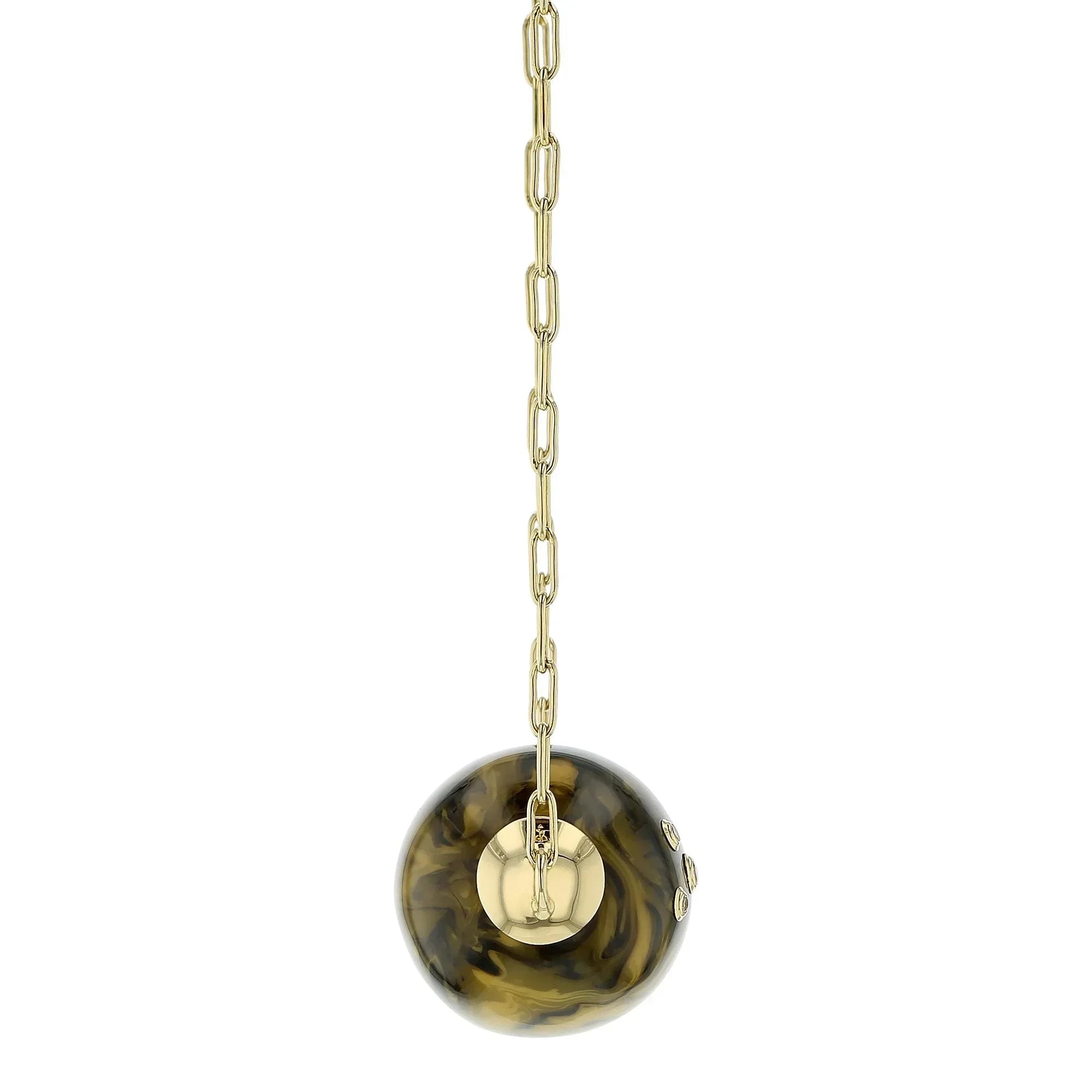 Sutton Necklace | Artful bakelite pendant with stones and a chain.