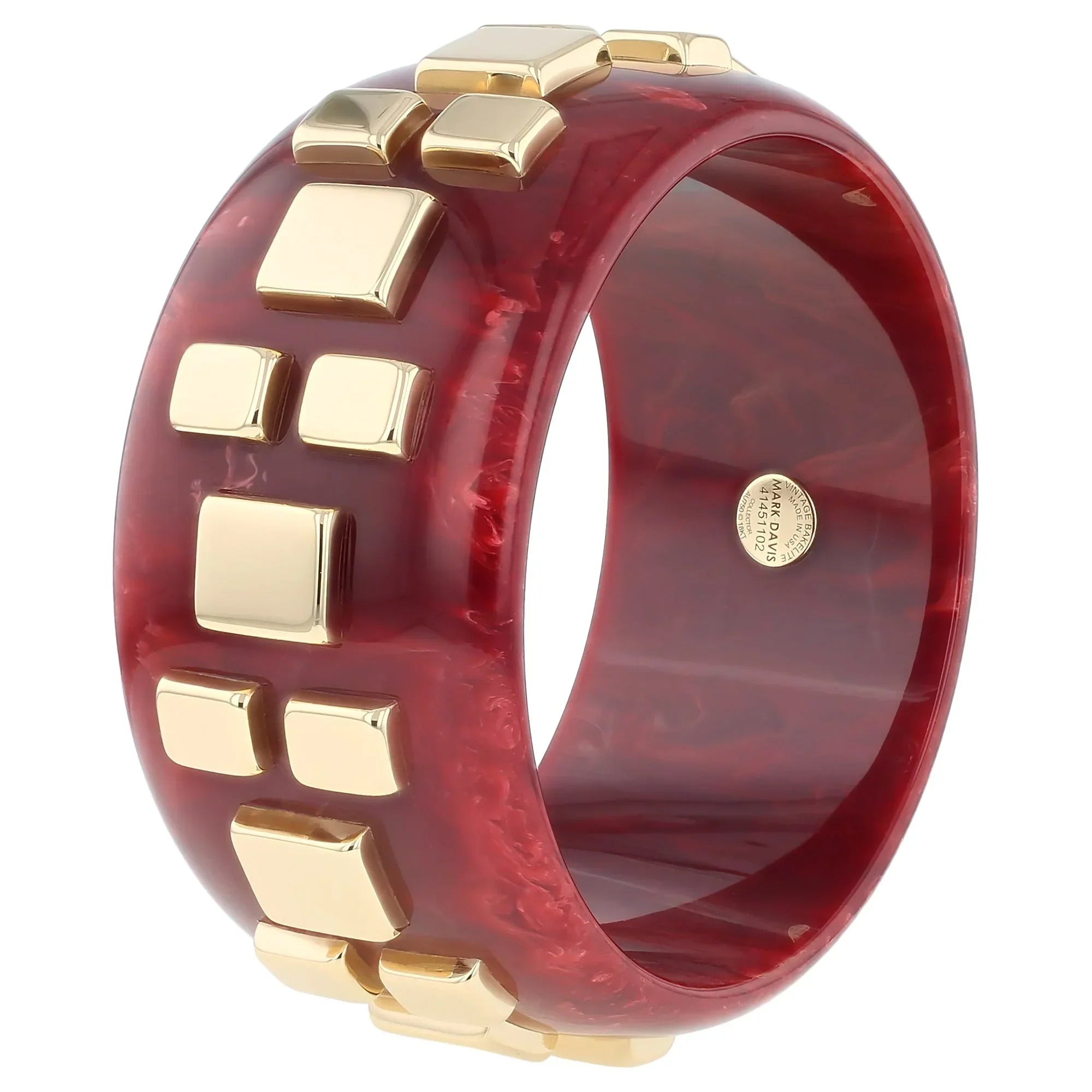Valencia Bangle | Wine red bakelite with inlay.