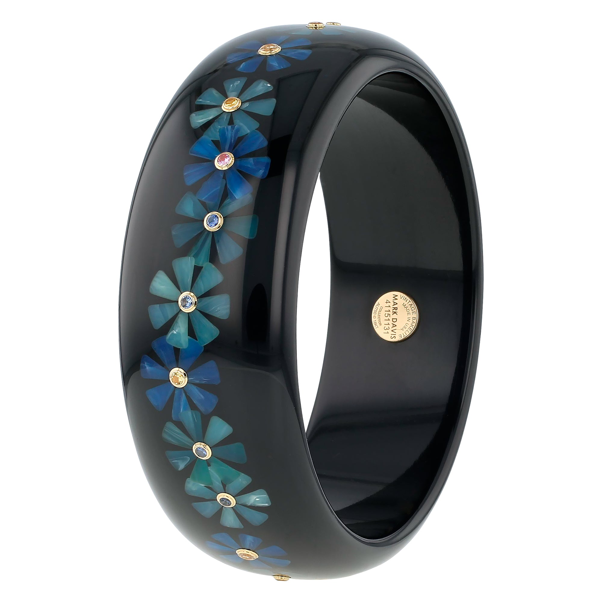 Vanda Bangle | Bakelite with inlay and stones.