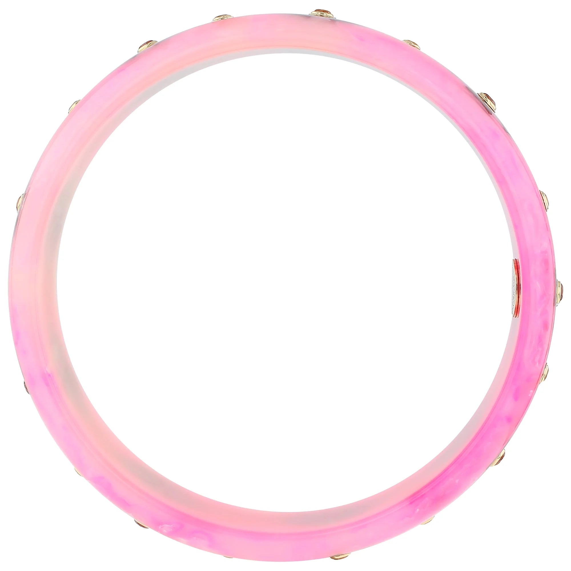 Vanda Bangle | Pretty pink bakelite with inlay and stones.