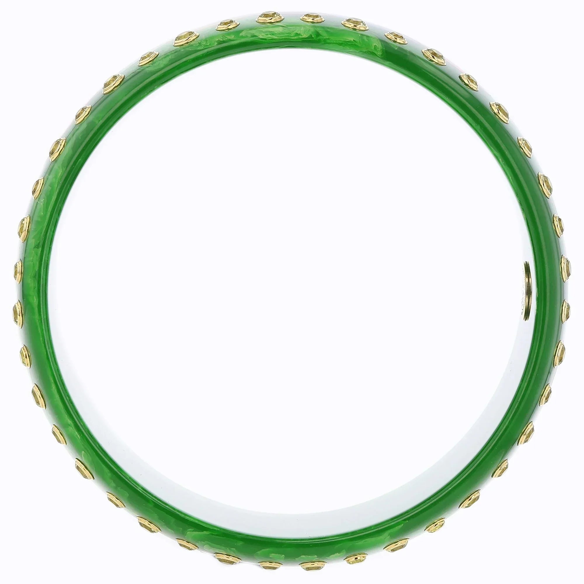 Alessia Bangle | Bakelite with endless chain design inlay and stones.