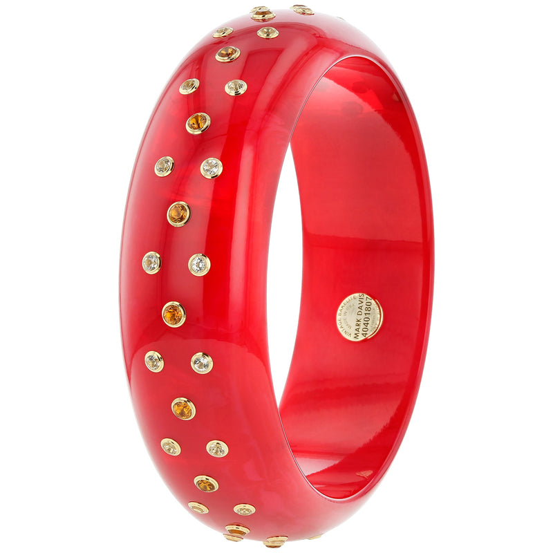 Anne Bangle | Bangle with a staggered layout of citrine and topaz stones.