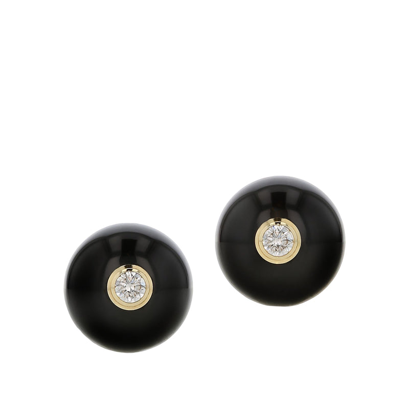 Audre Earrings | Spherical bakelite stud earrings with stones.