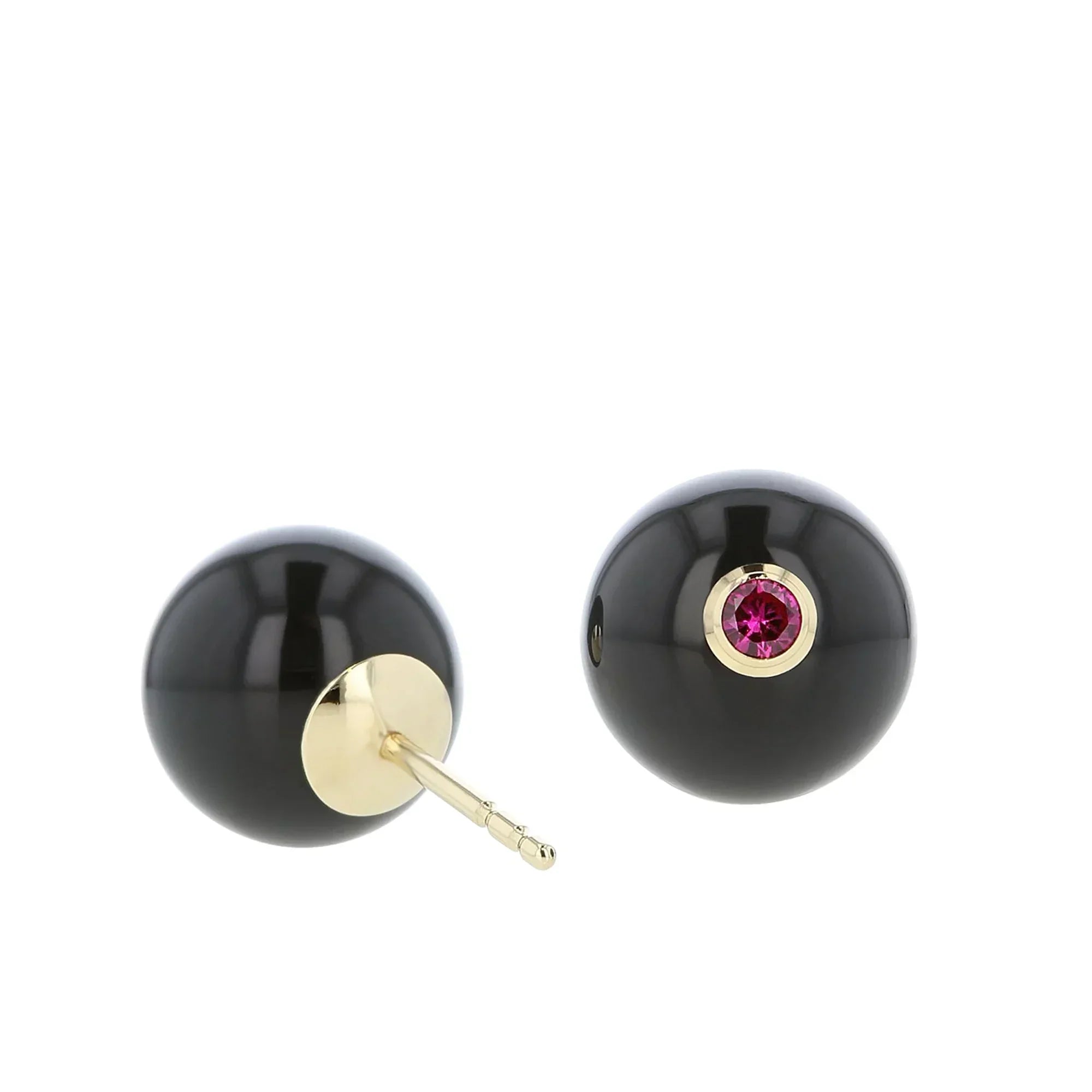Audre Earrings | Bakelite stud earrings with rubies.