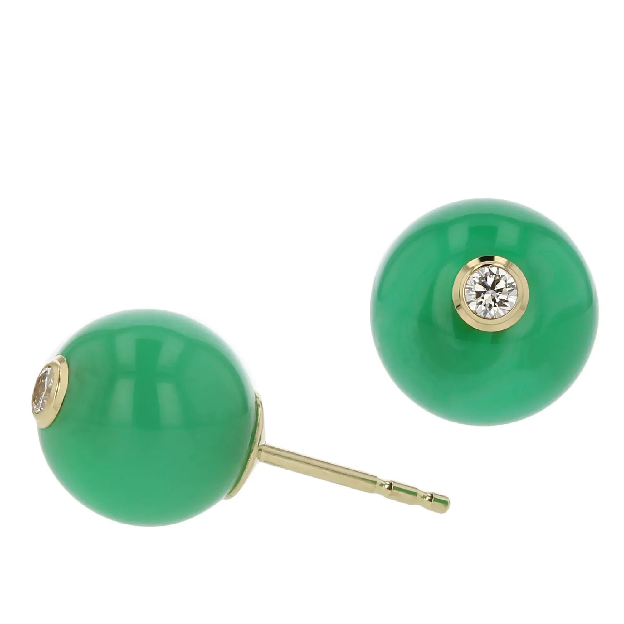 Audre Earrings | Bakelite bead stud earrings with stones.