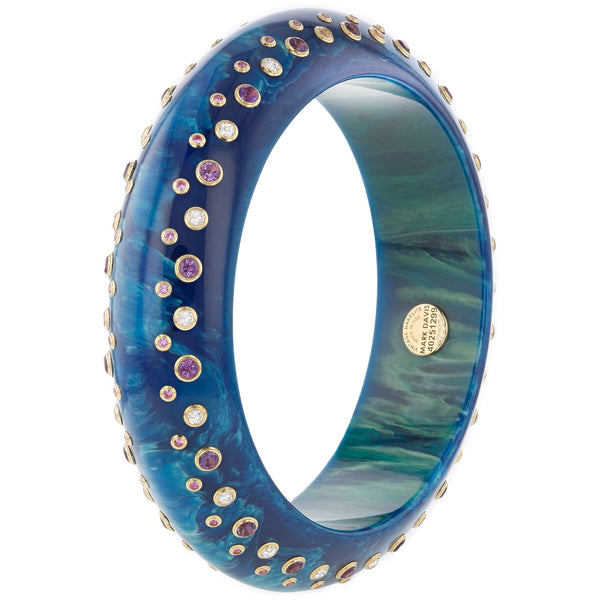 Beverly Bangle | Knife edge bangle with stones.