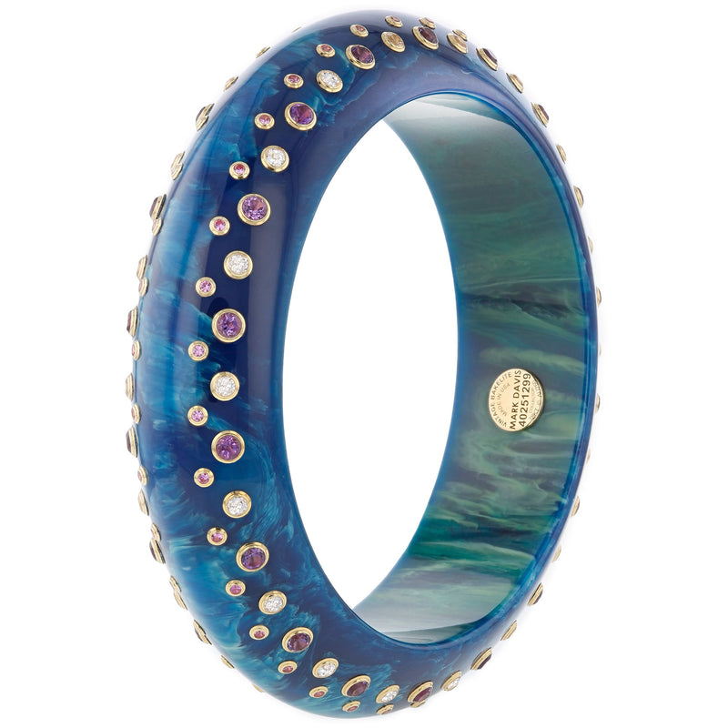 Beverly Bangle | Knife edge bangle with stones.