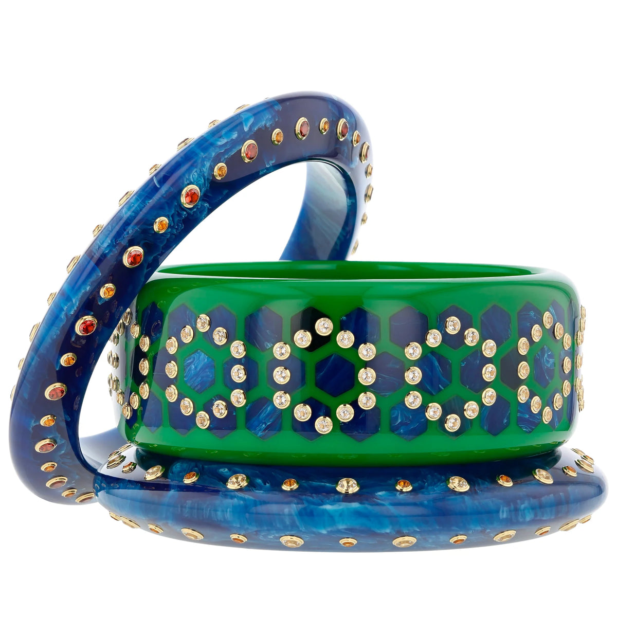 Beverly Bangle | Bakelite with stones.