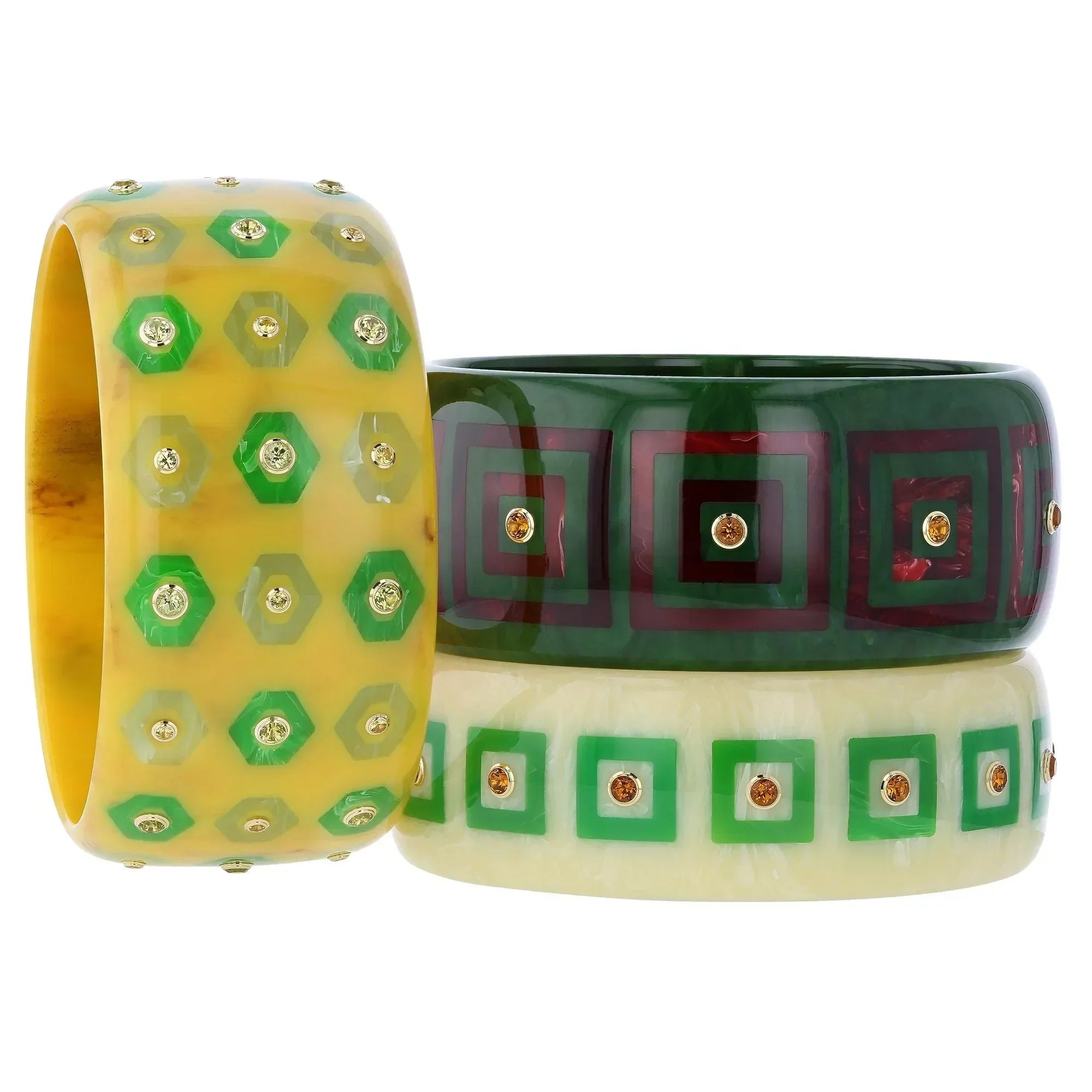 Billie Bangle | Elegant bangle with inlay and stones.