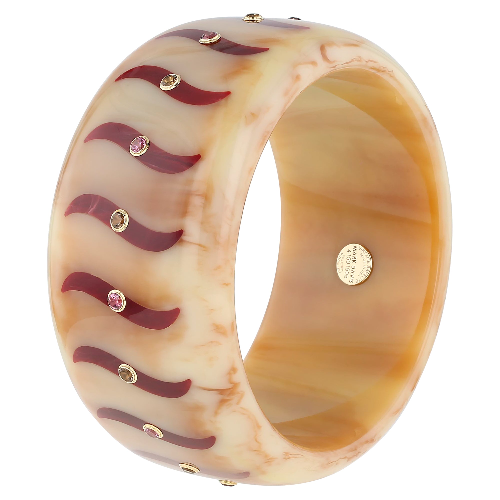 Bliss Bangle | Bakelite with inlay and stones. 