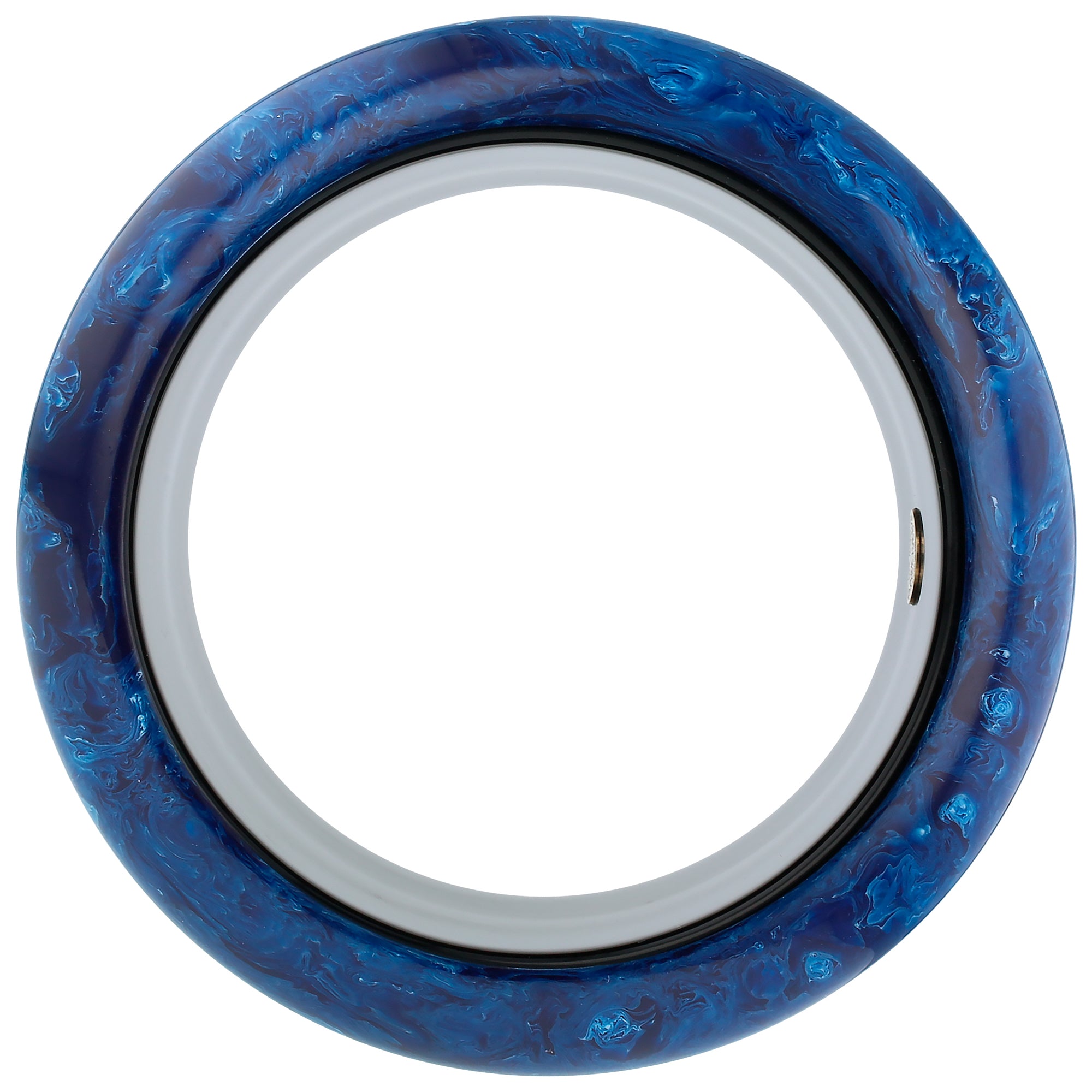 Bradley Bangle | Marbled Blue bakelite with inlay and stones.