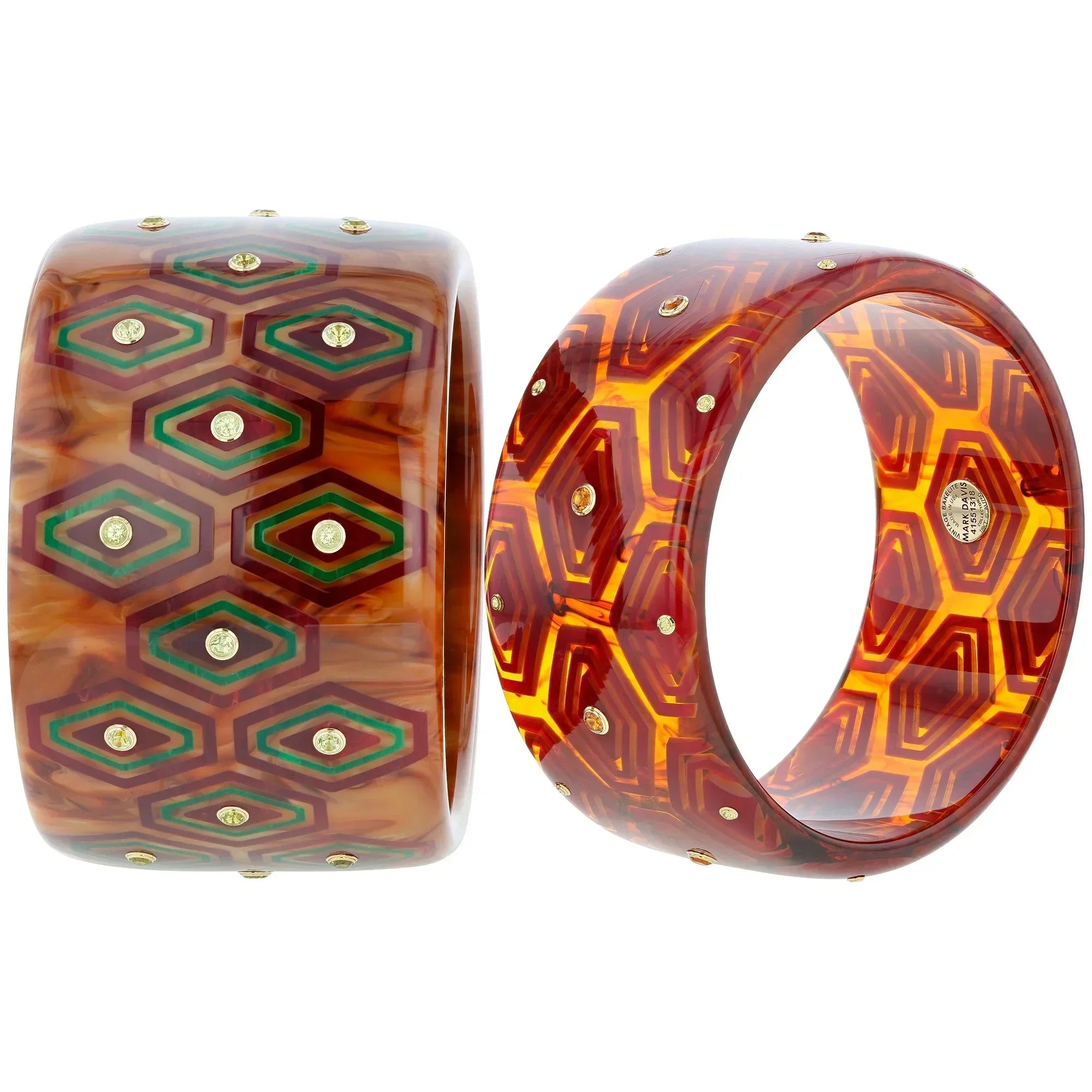 Brady III Bangle | Chic bakelite with inlay and stones.