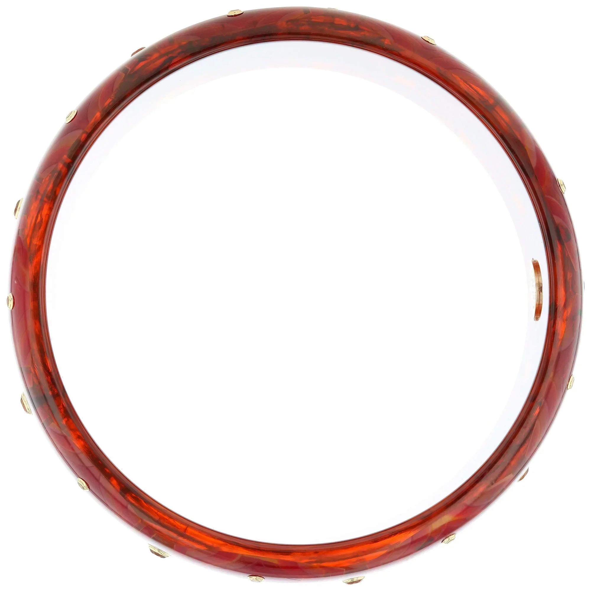 Brady III Bangle | Honey colored bakelite with inlay and stones.