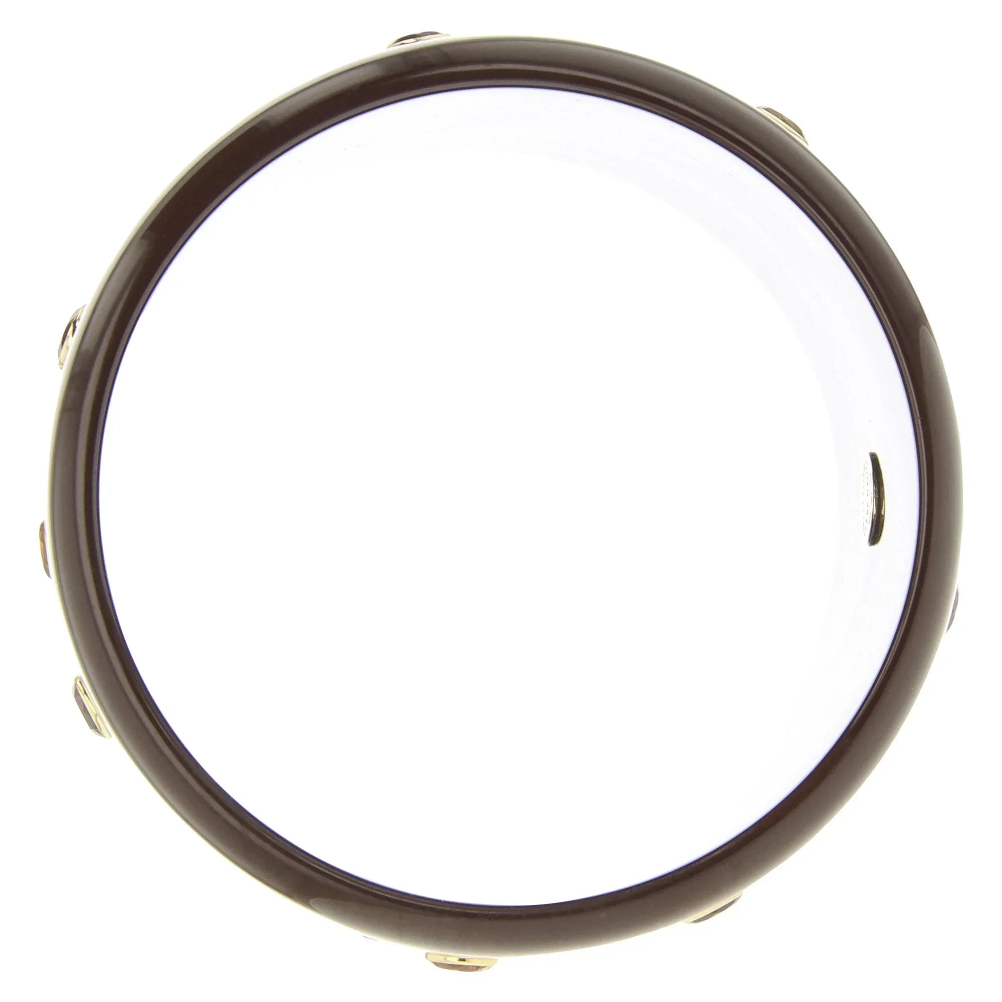 Camille Bangle | Brown bakelite with inlay and stones.