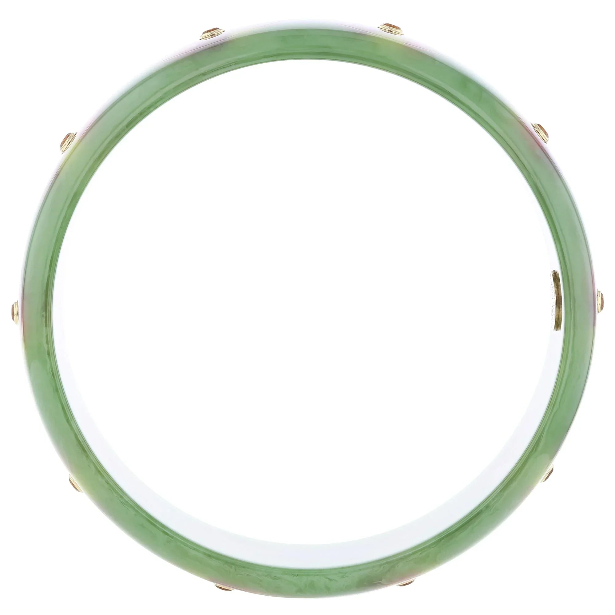 Candace Bangle | Bakelite With Pinwheel Inlay And Stones.