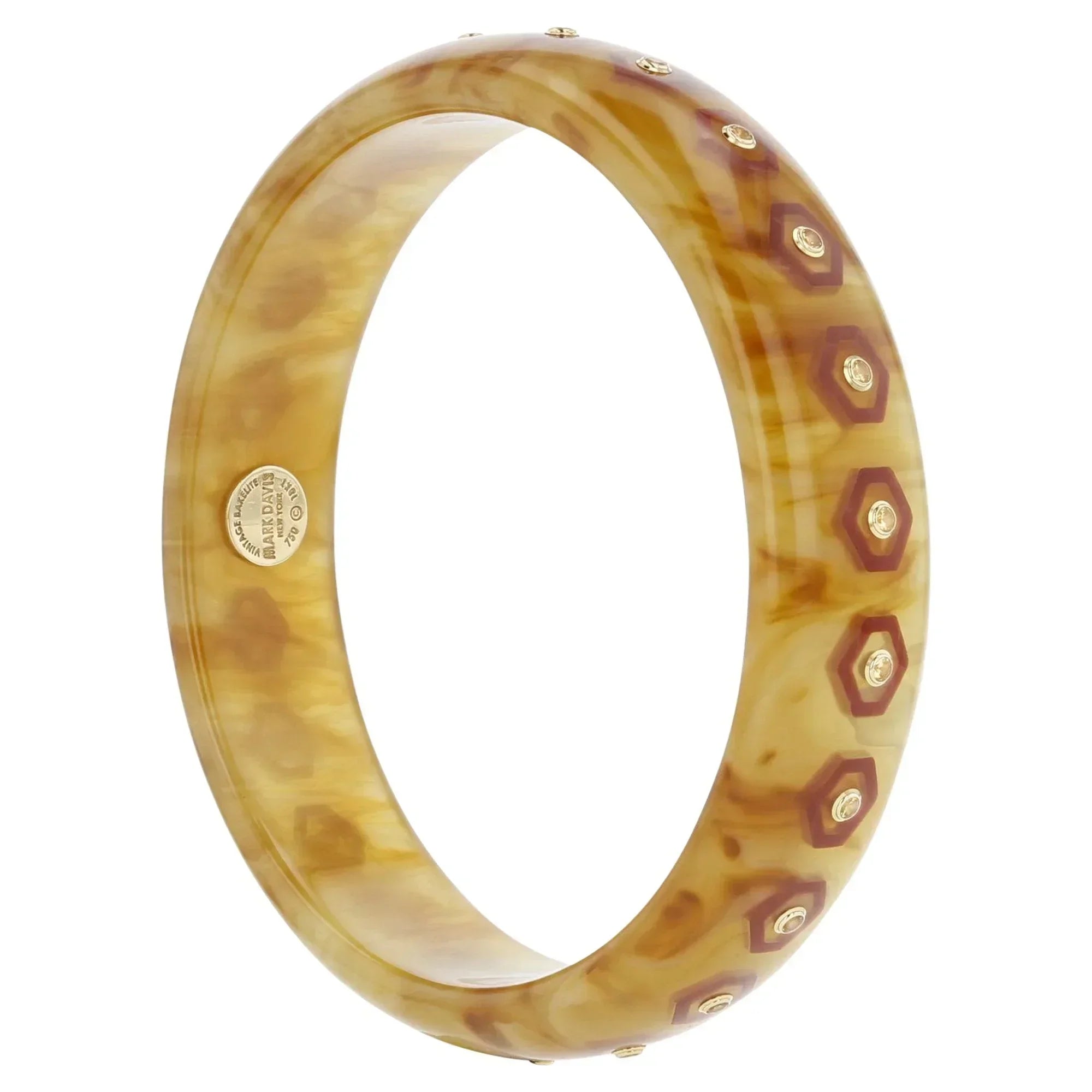 Cece Bangle | Blonde bangle with inlay and stones.