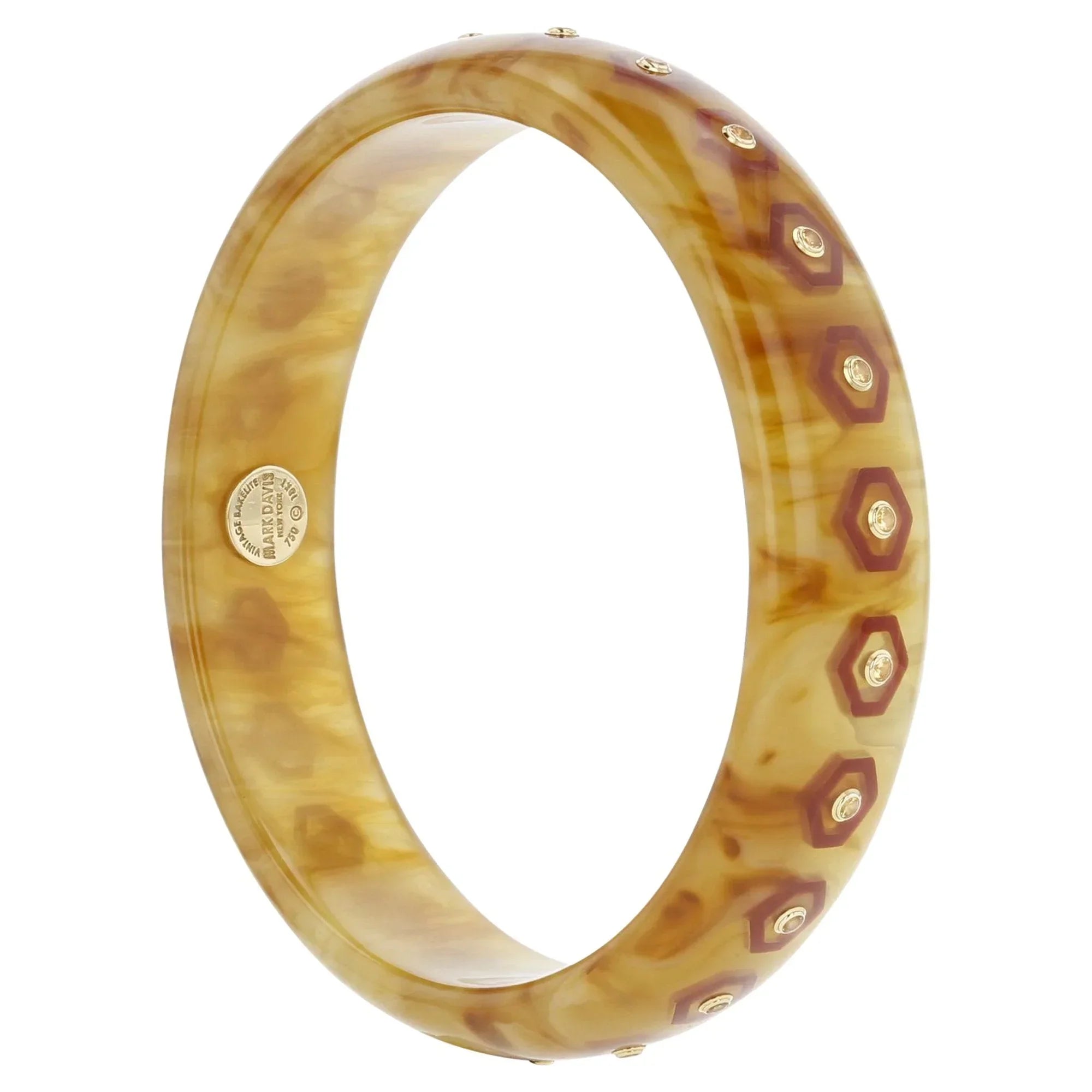Cece Bangle | Blonde bangle with inlay and stones.