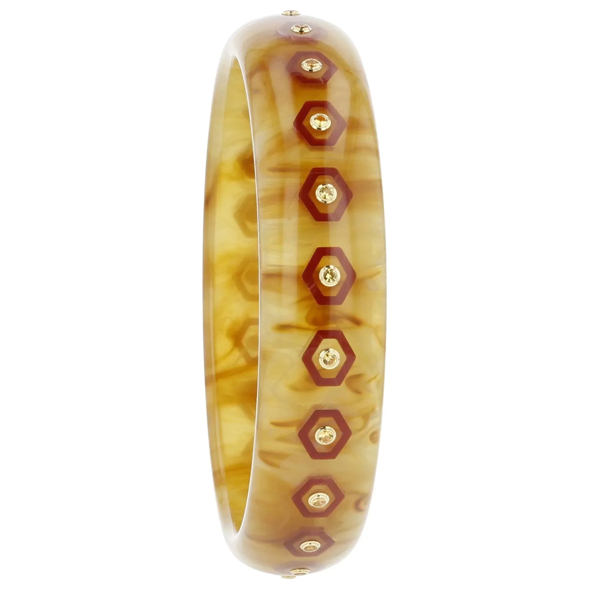 Cece Bangle | Blonde bangle with inlay and stones.