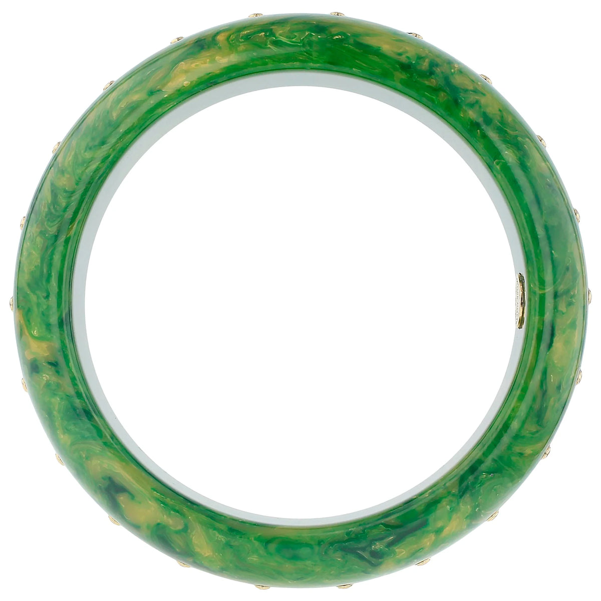Cece Bangle | Bakelite with inlay and stones. 