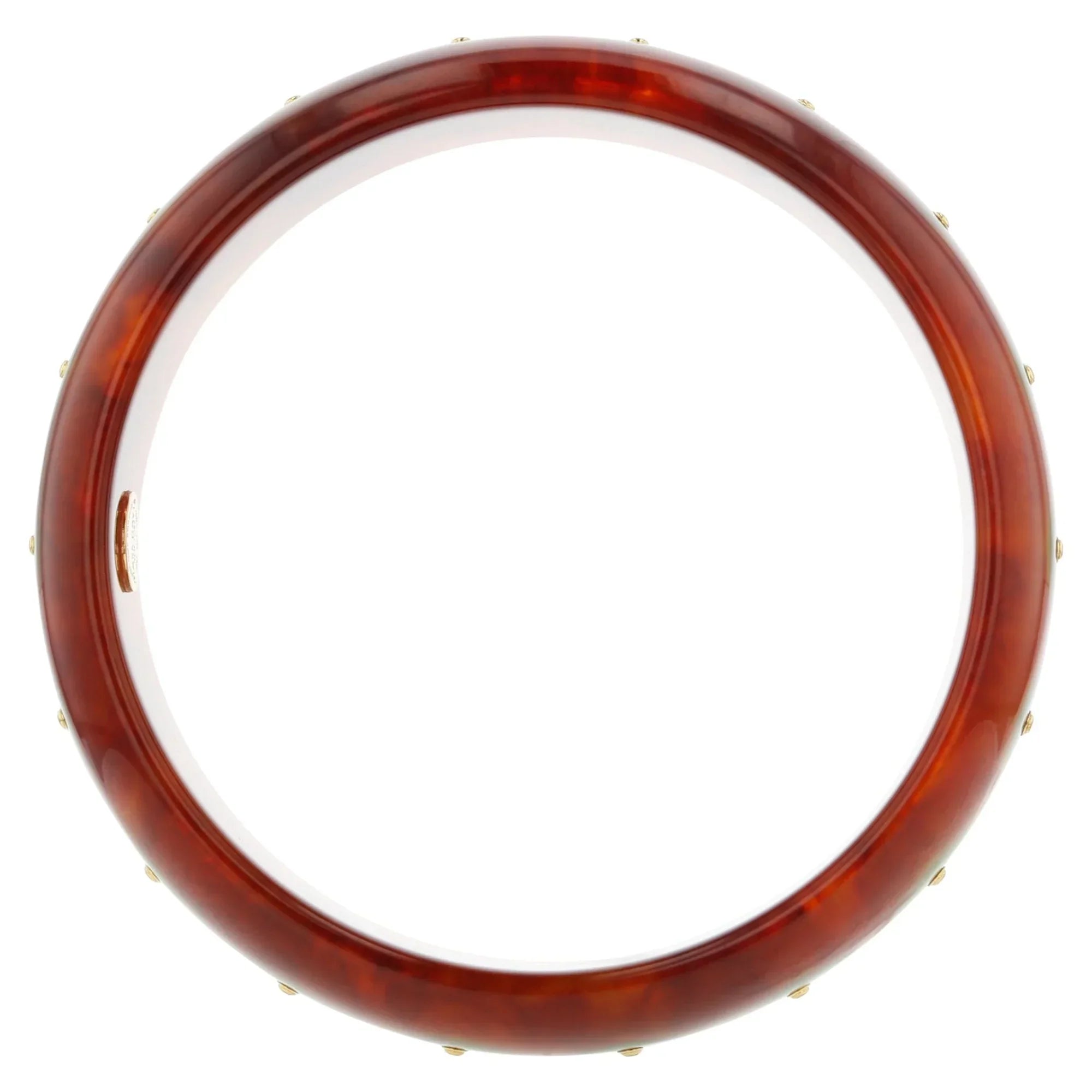 Cece Bangle | Caramel hued bangle with inlay and stones.