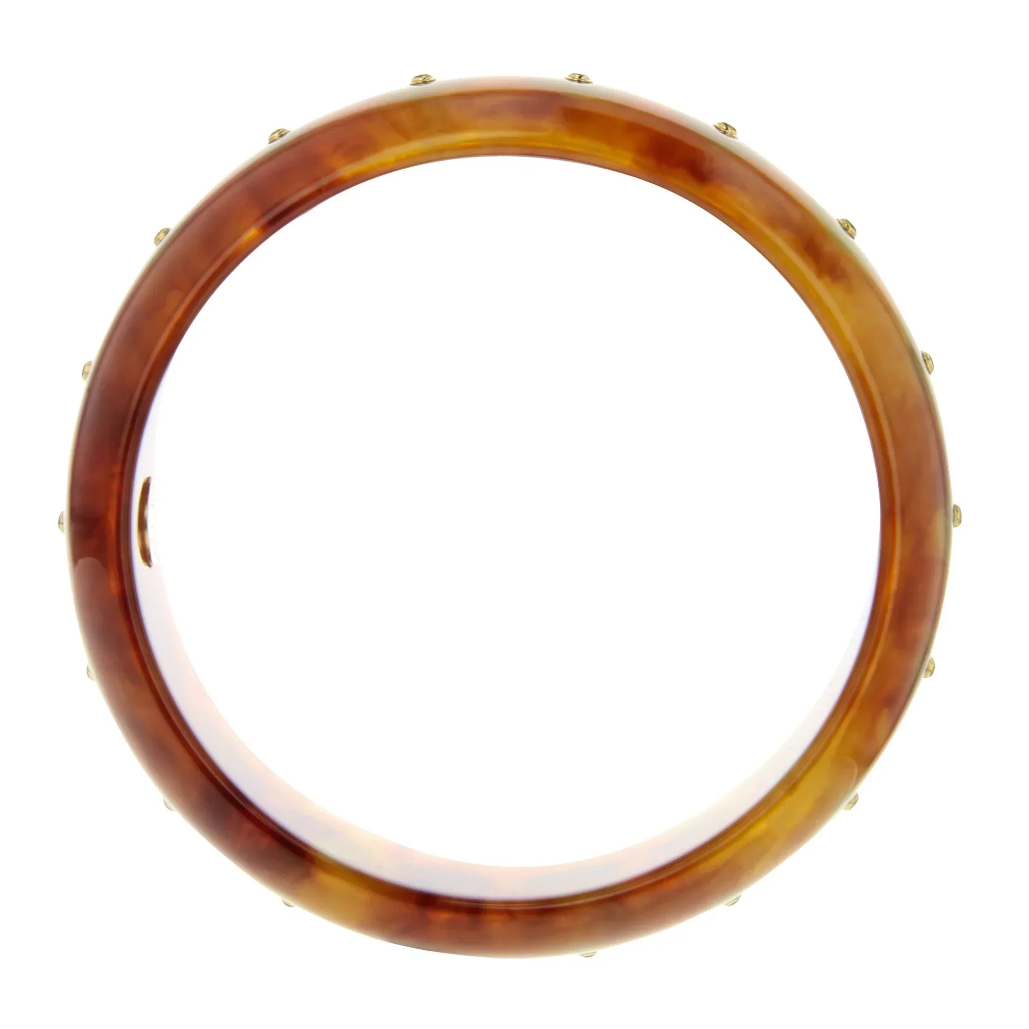 Cece Bangle | Hexagon frame design bangle with inlay and stones.