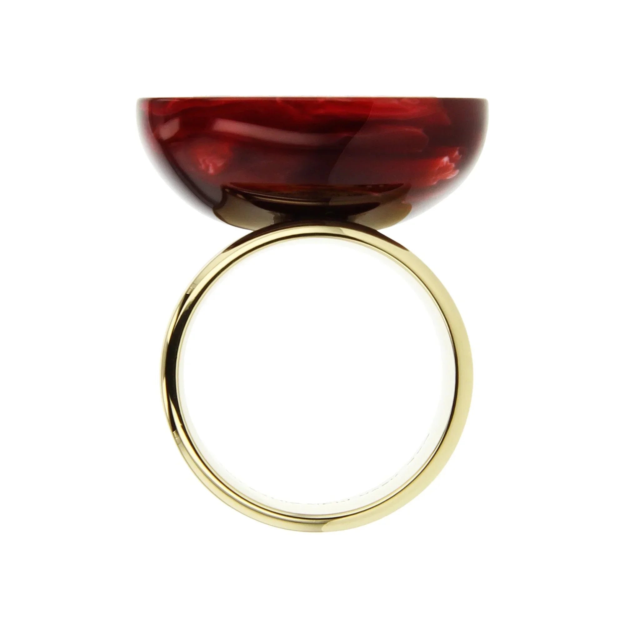 Celine Ring | Gold band ring with diamonds surrounded by bakelite.