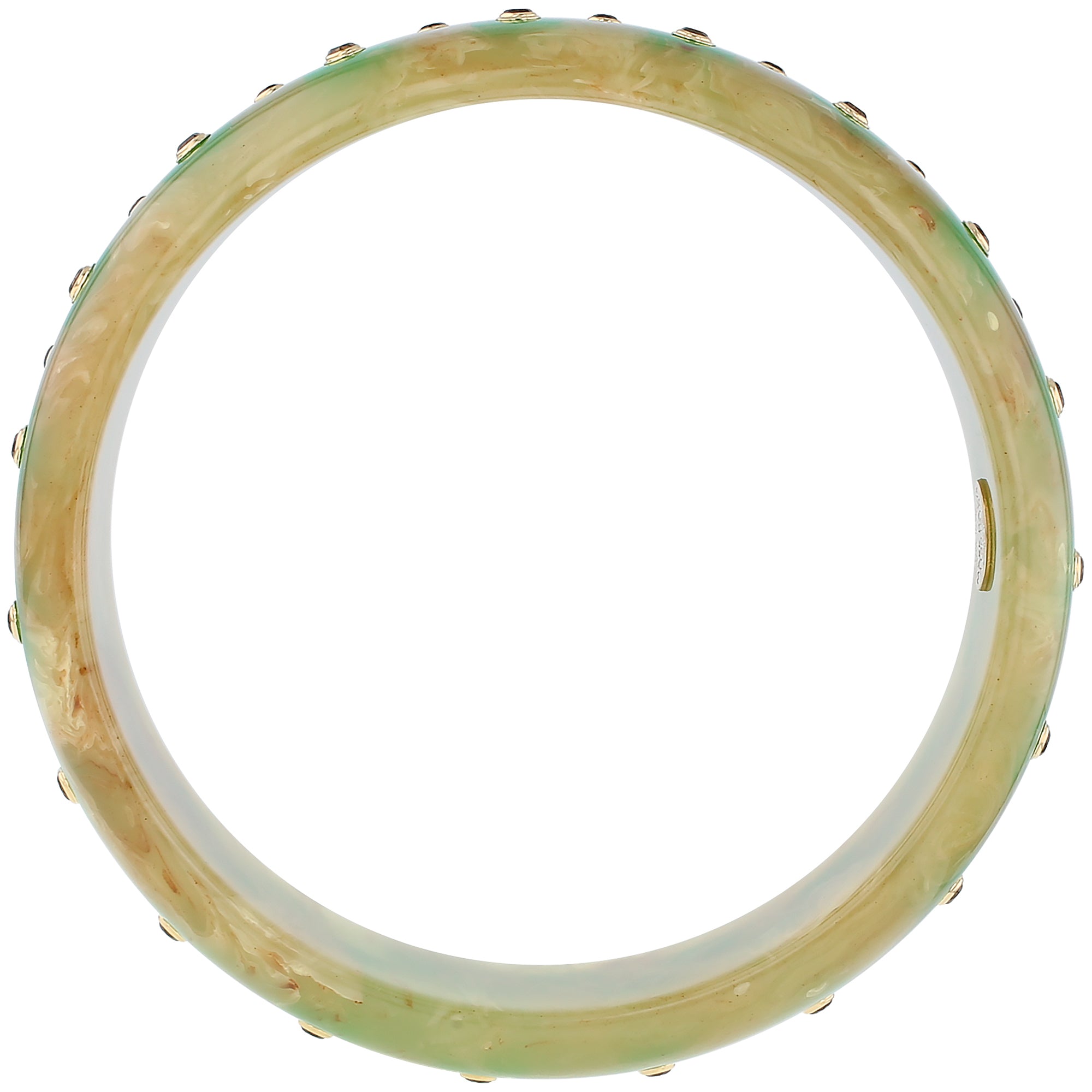 Chelsea Bangle | Bakelite with inlay and stones. 