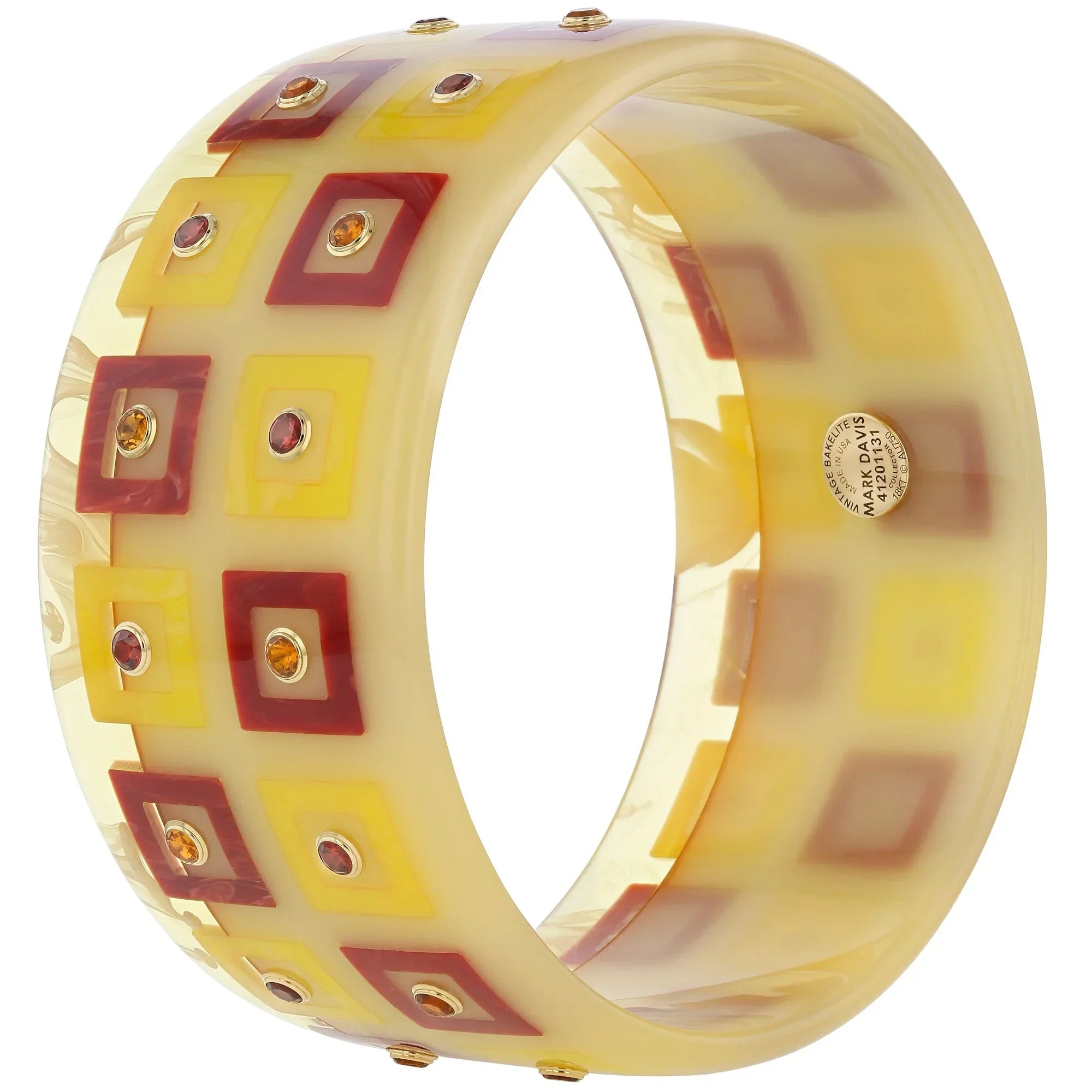 Danielle II Bangle | Contemporary bangle with inlay and stones.