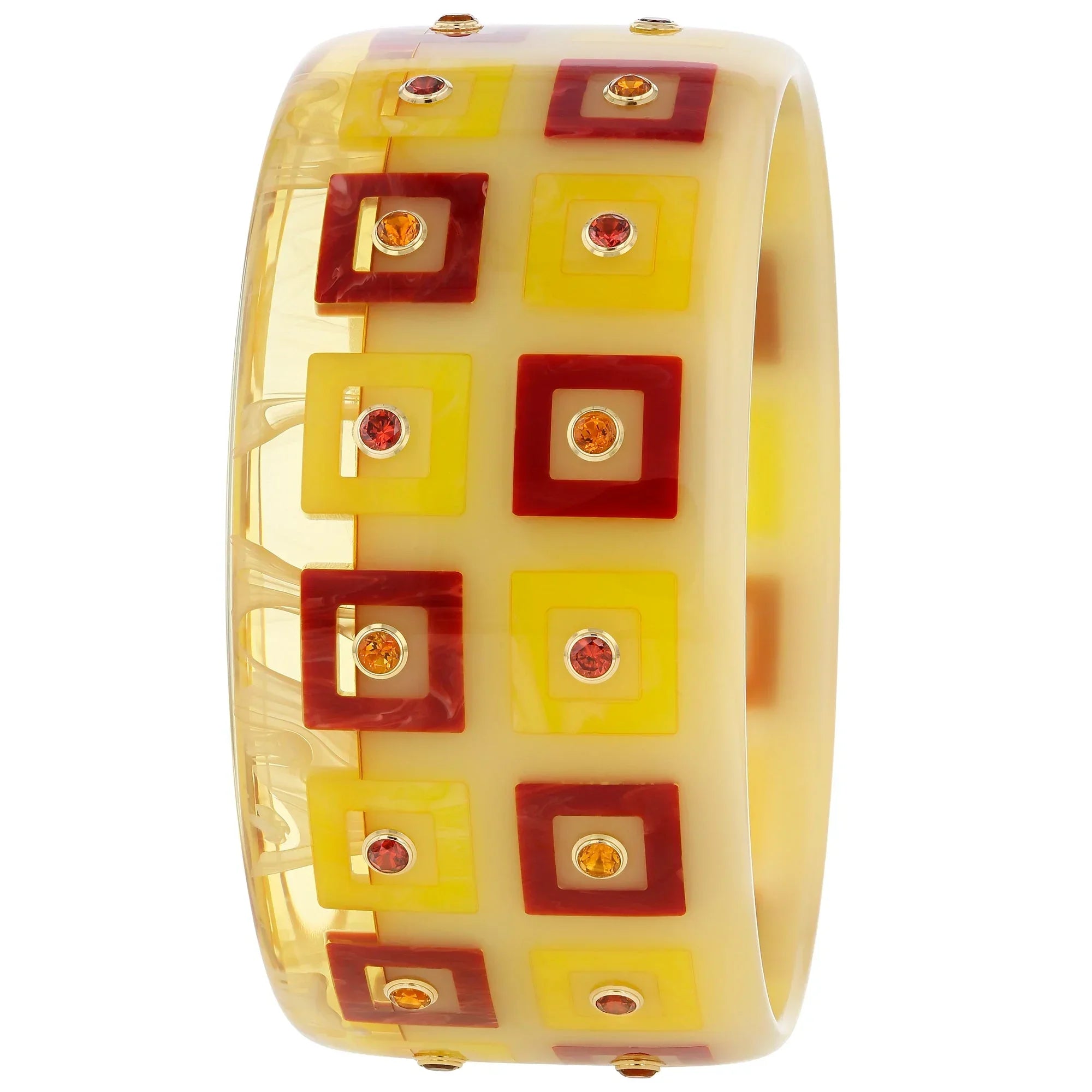 Danielle II Bangle | Contemporary bangle with inlay and stones.