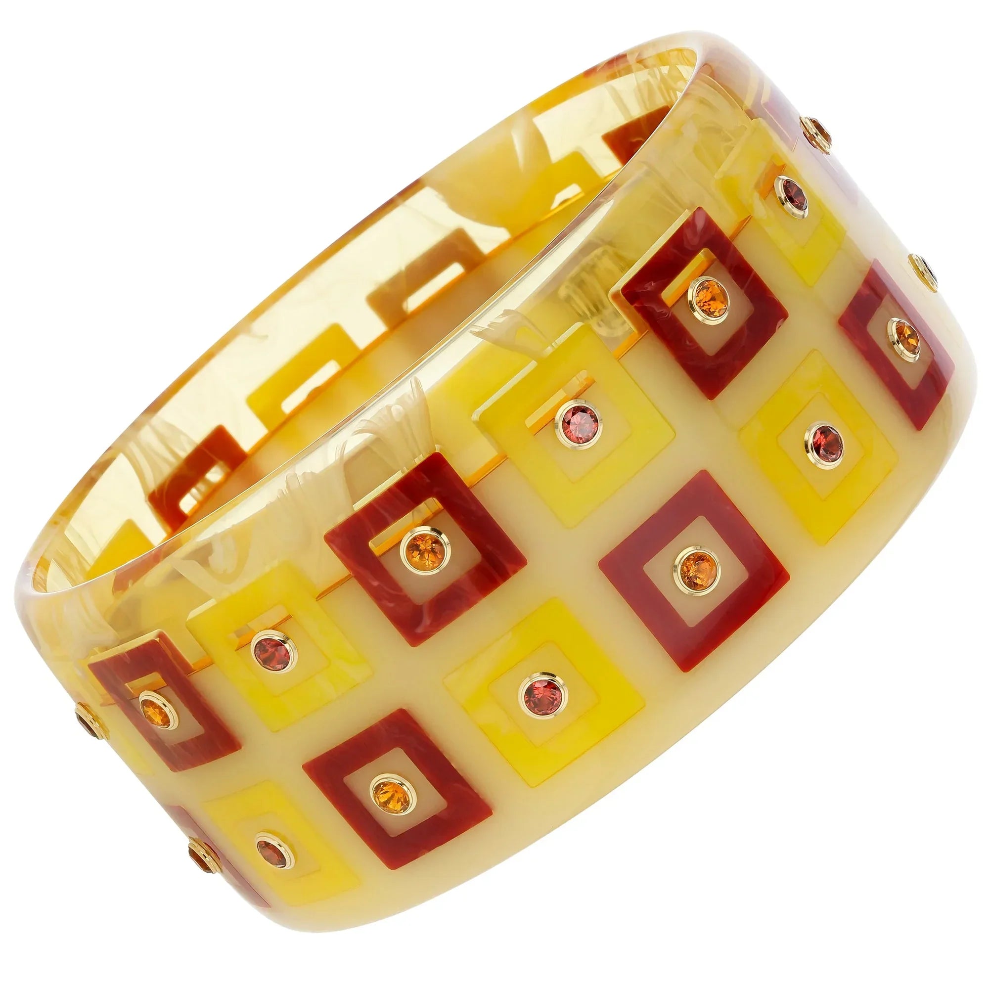 Danielle II Bangle | Contemporary bangle with inlay and stones.