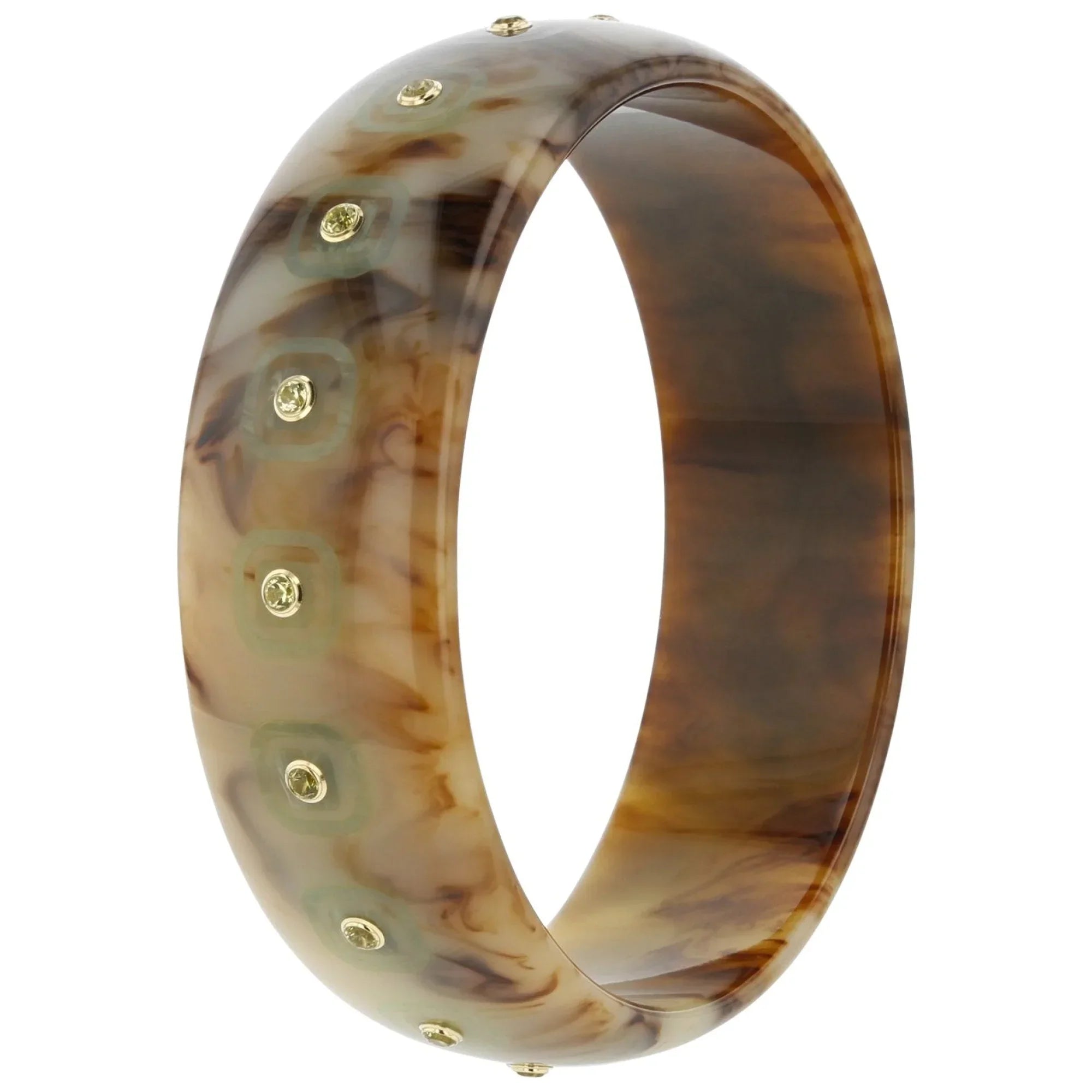 Daphne Bangle | Refined bangle with inlay and stones.