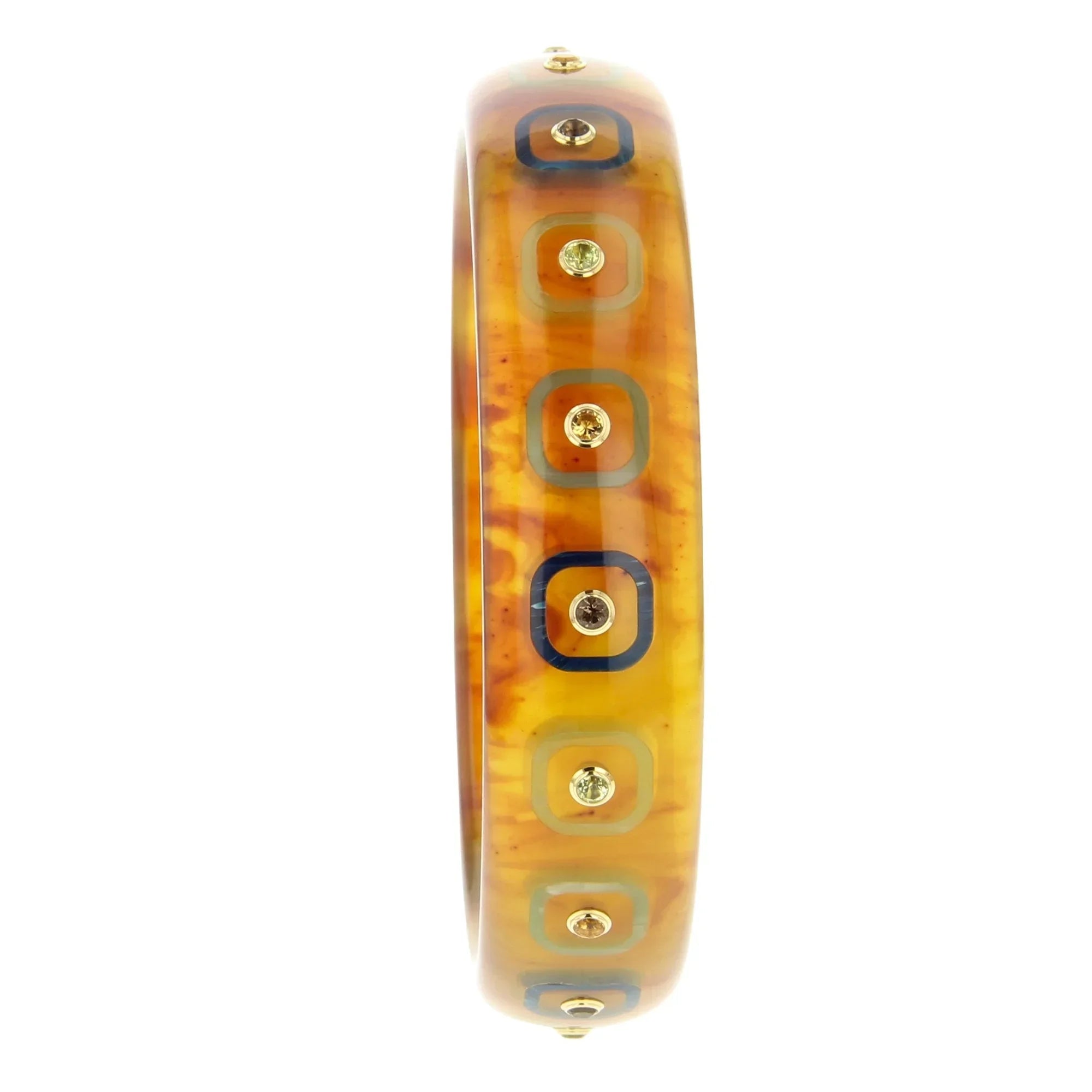 Daphne Bangle | Radiant bangle with inlay and stones.