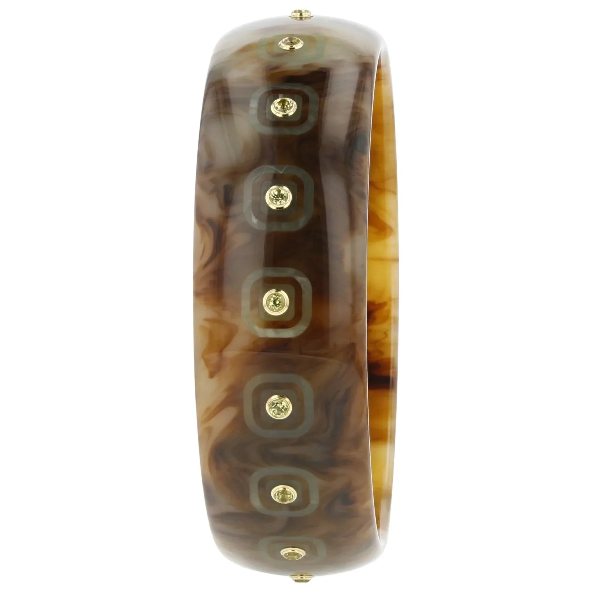 Daphne Bangle | Refined bangle with inlay and stones.