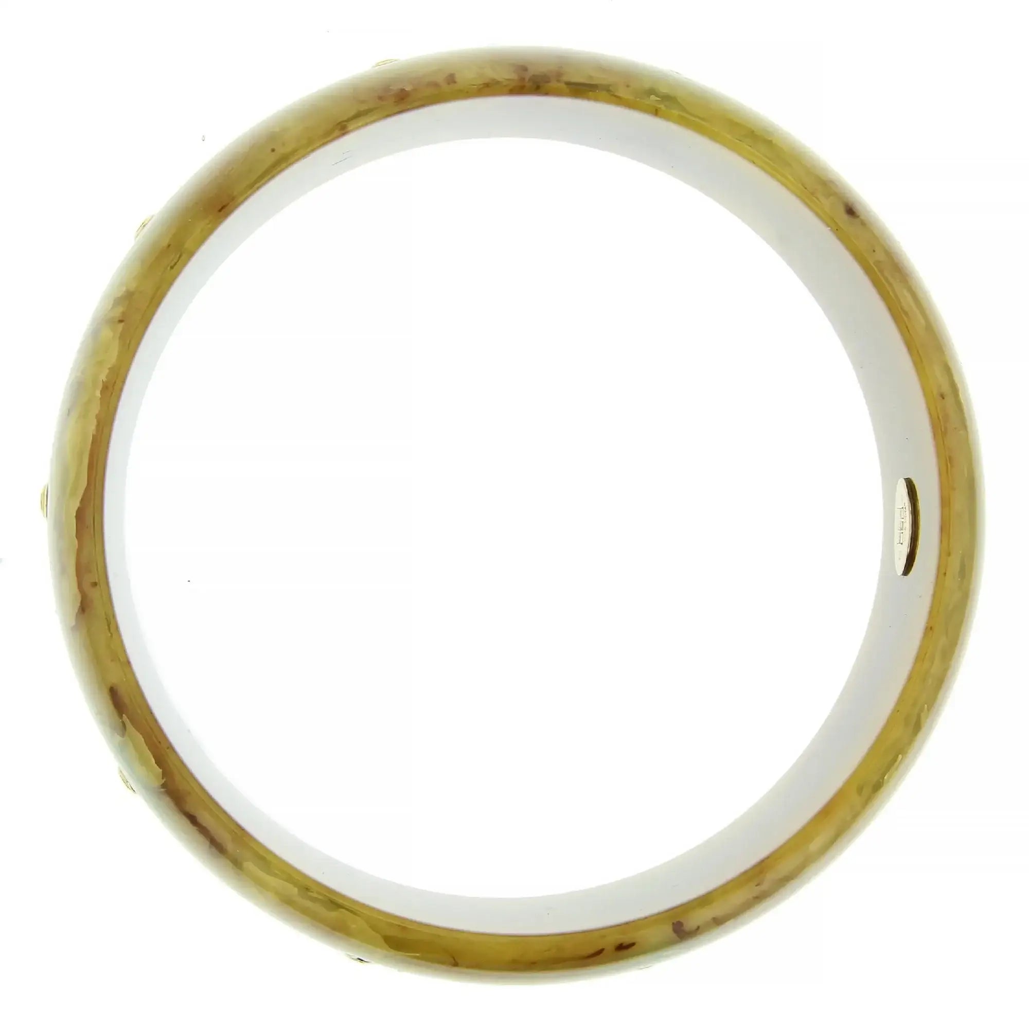 Emmeline Bangle | Bakelite bangle with an inlaid hexagonal motif design and stones.