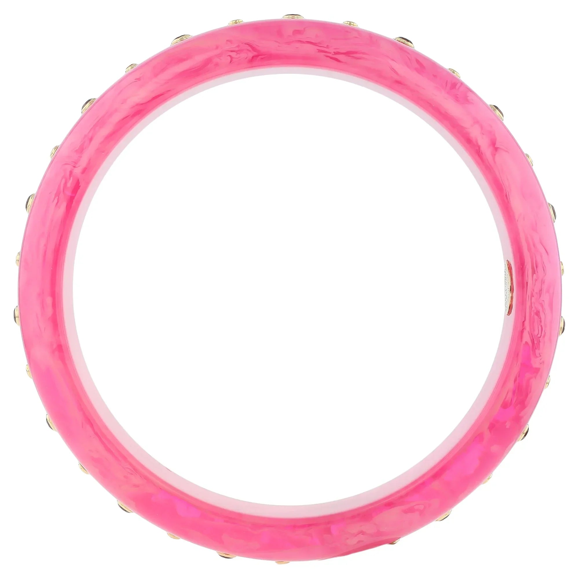Evelyn Bangle | Bubblegum pink bakelite with stones.
