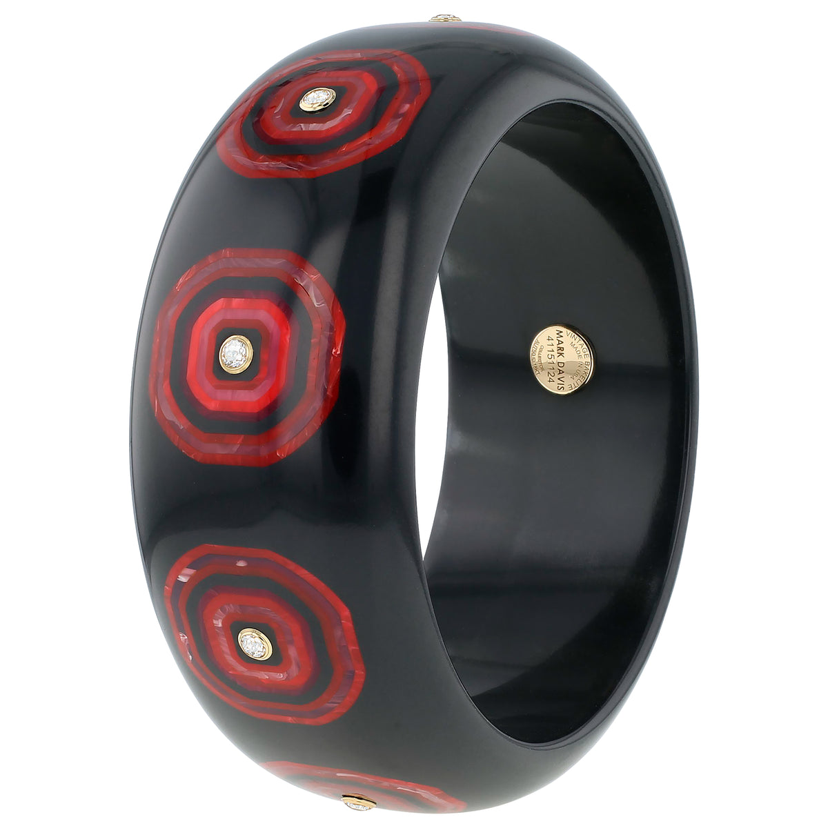 Ezra Bangle | Bakelite with inlay and stones. 