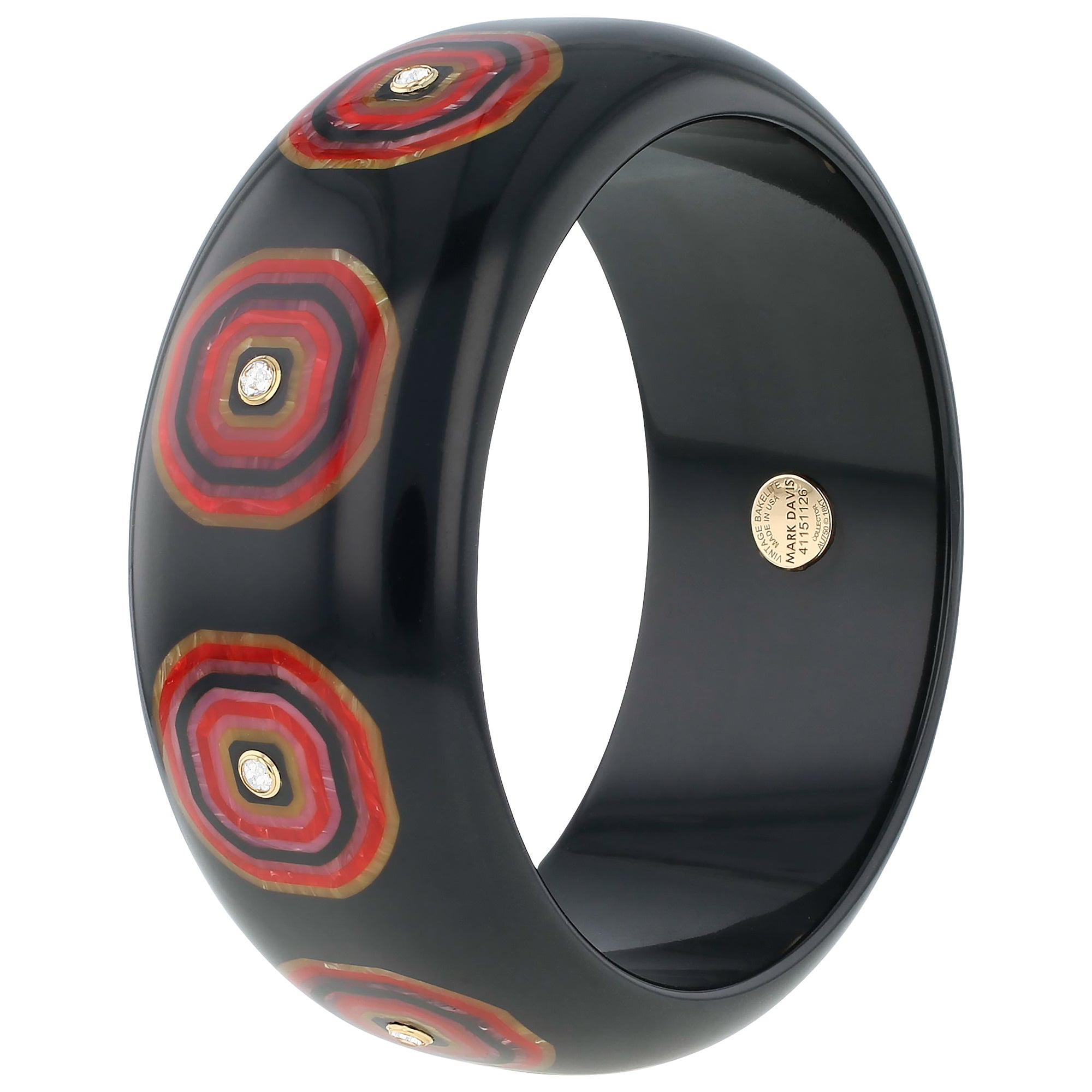 Ezra Bangle | Bakelite with inlay and stones. 