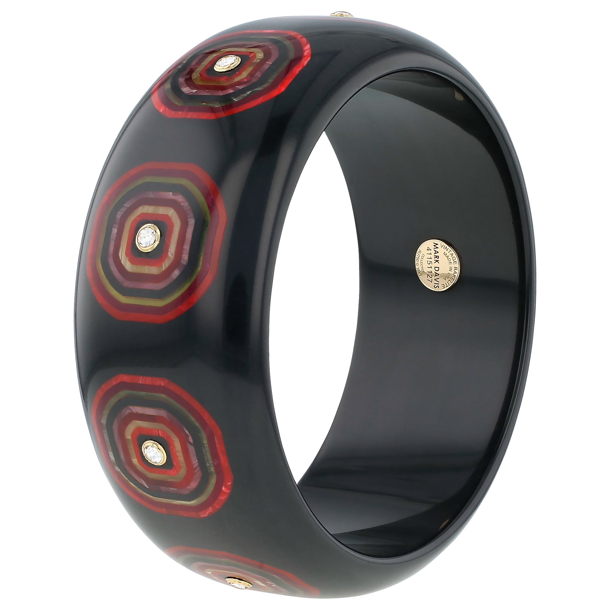 Ezra Bangle | Bakelite with inlay and stones. 