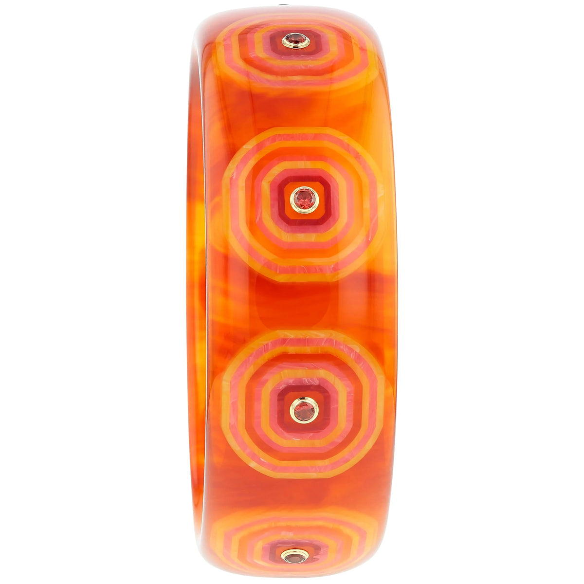 Ezra Bangle | Bakelite With Inlay And Stones.