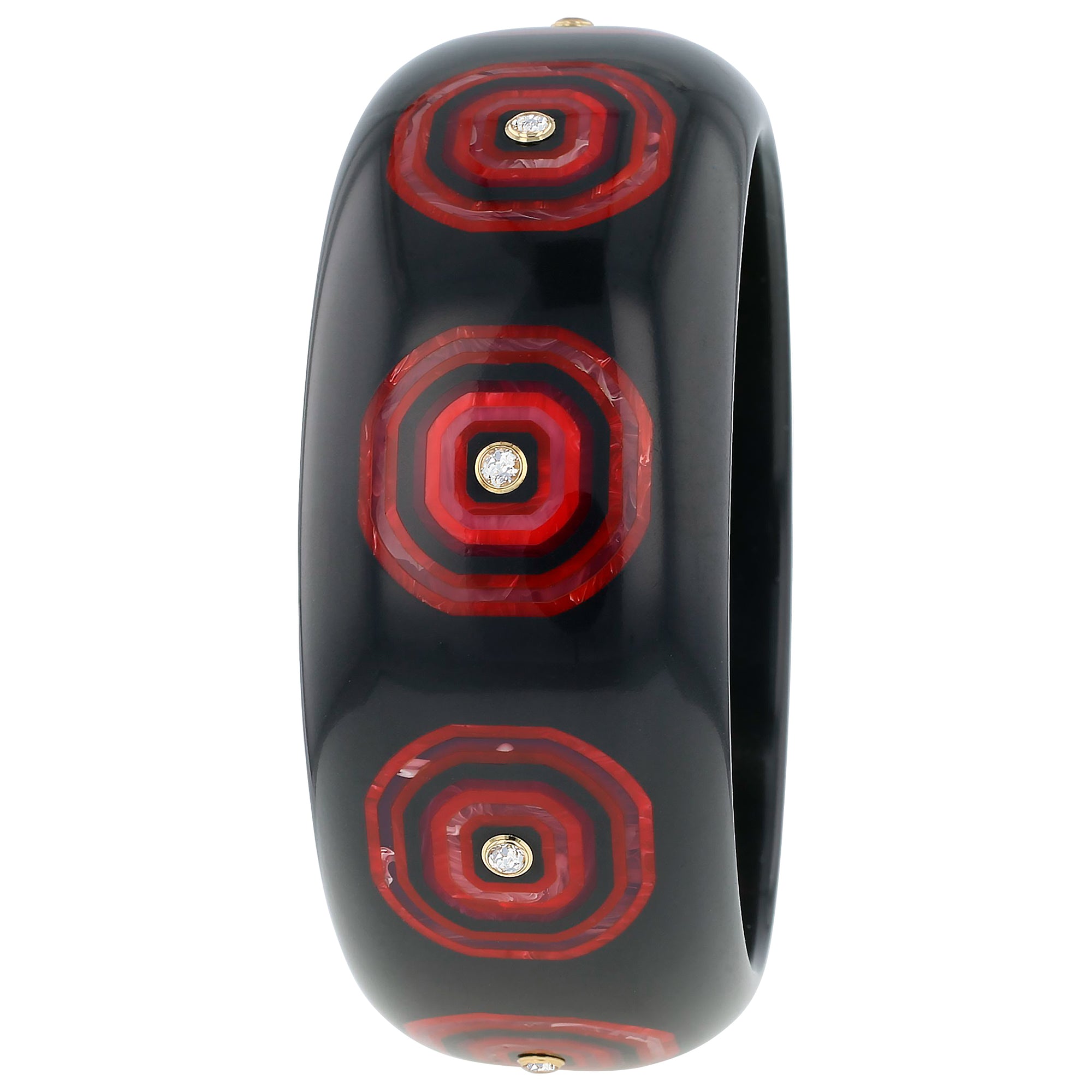 Ezra Bangle | Bakelite with inlay and stones. 