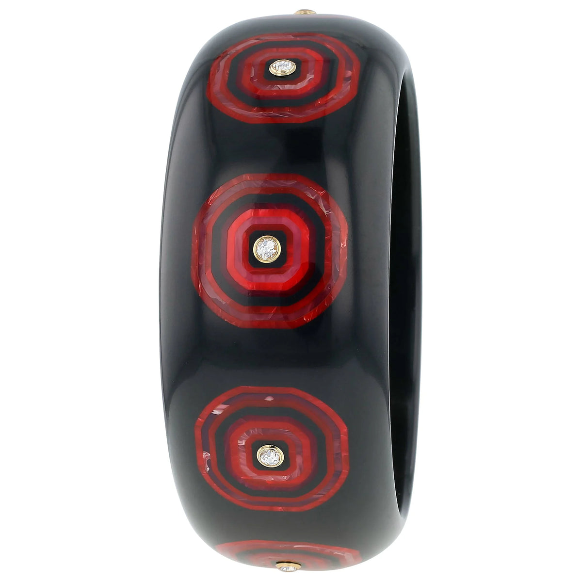 Ezra Bangle | Bakelite with inlay and stones. 