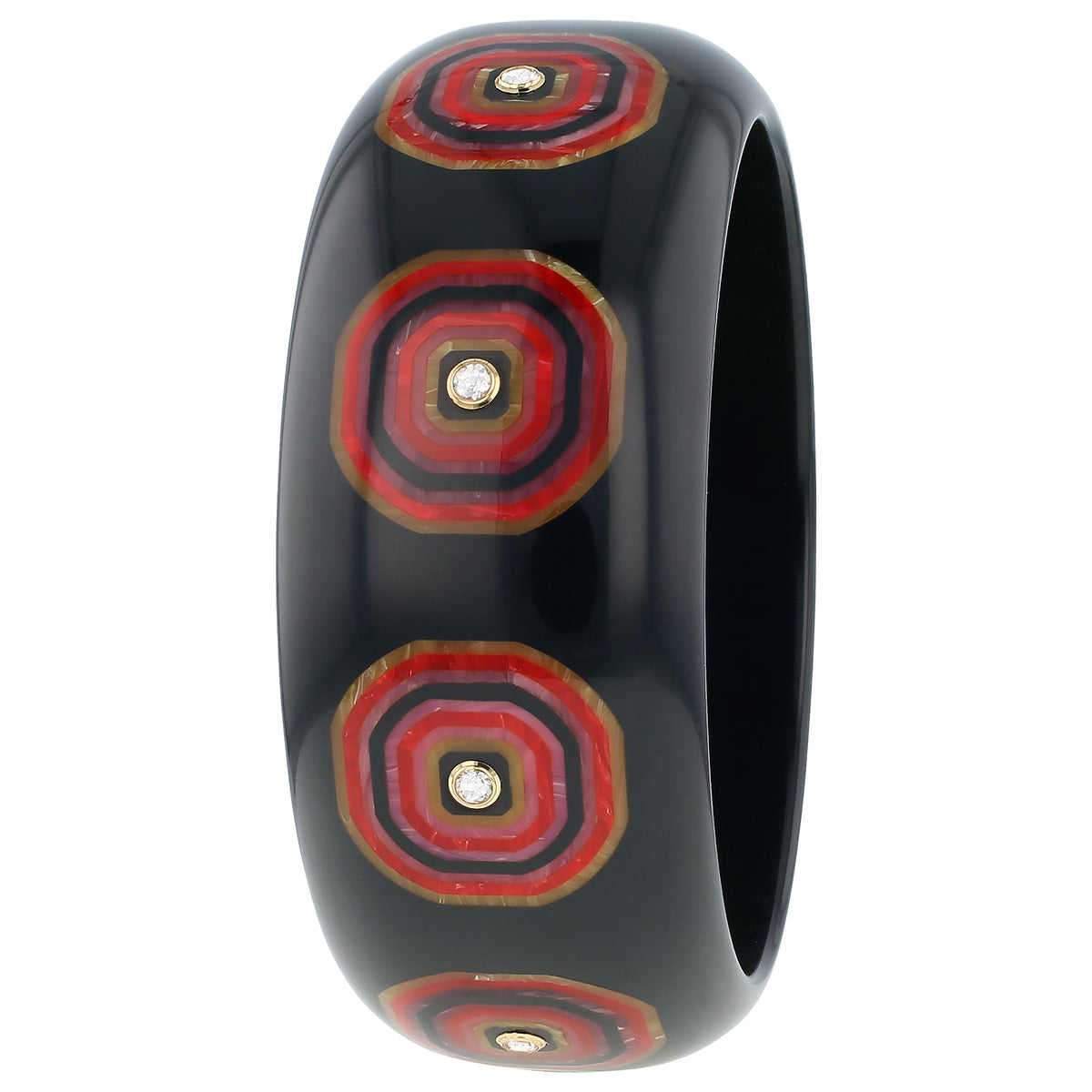 Ezra Bangle | Bakelite with inlay and stones. 
