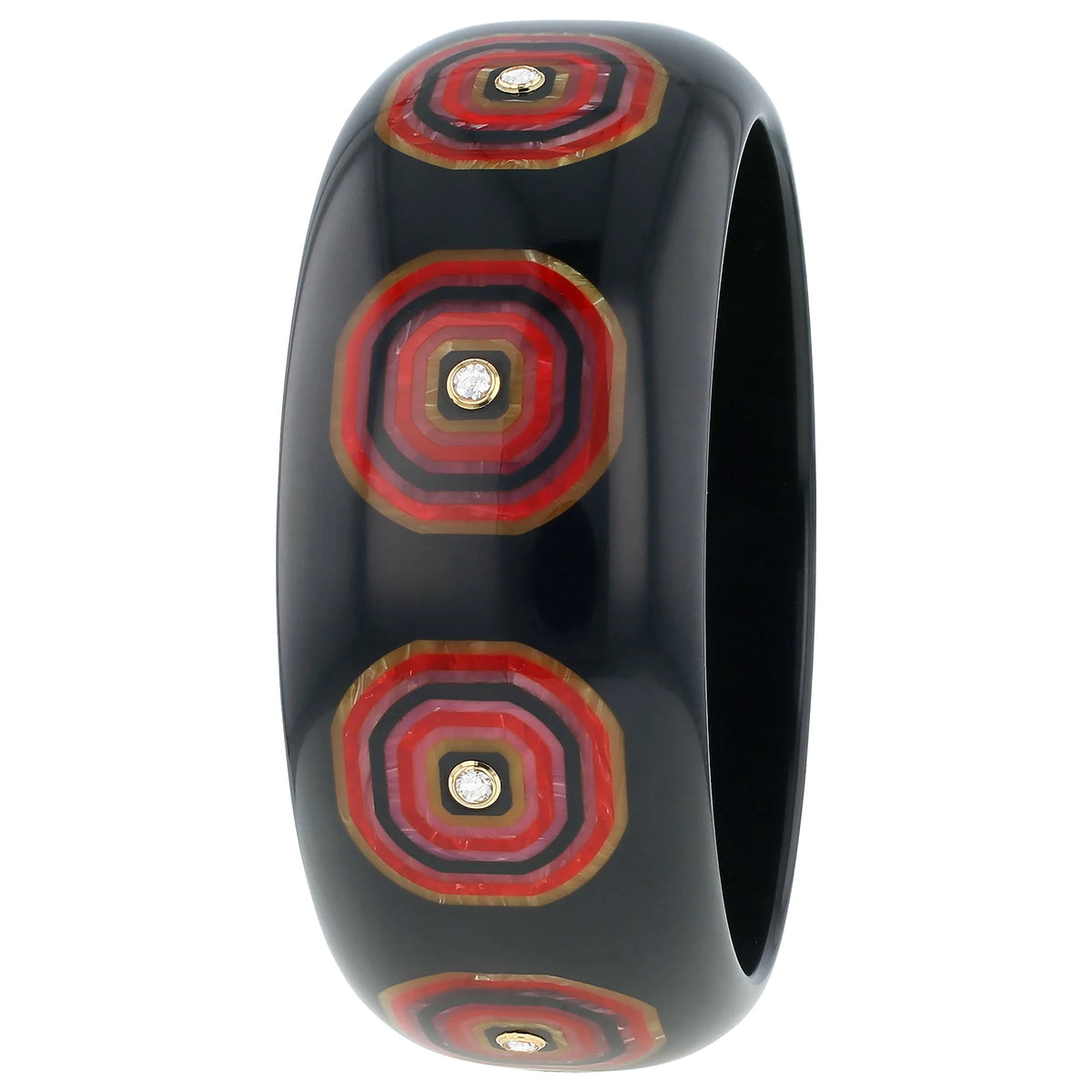 Ezra Bangle | Bakelite with inlay and stones. 