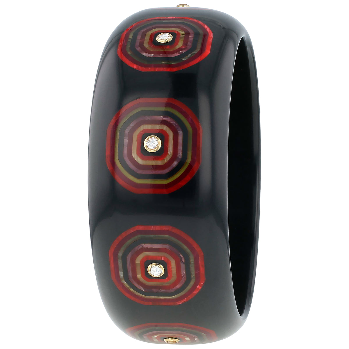 Ezra Bangle | Bakelite with inlay and stones. 