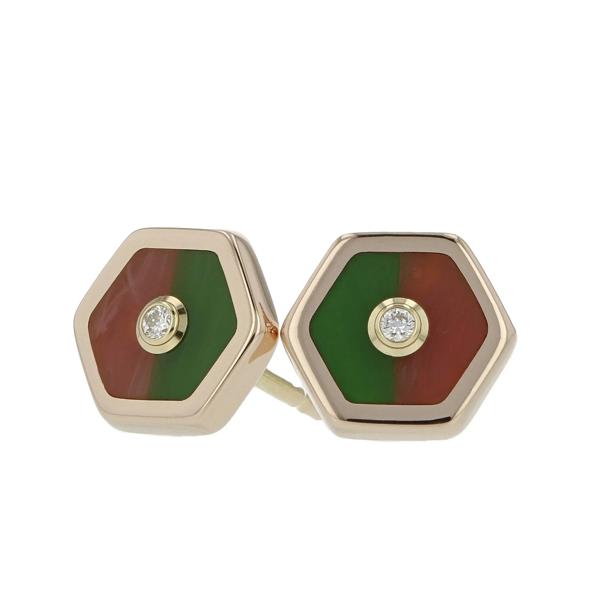 Gigi Earrings | Rose Gold bakelite stud earrings.