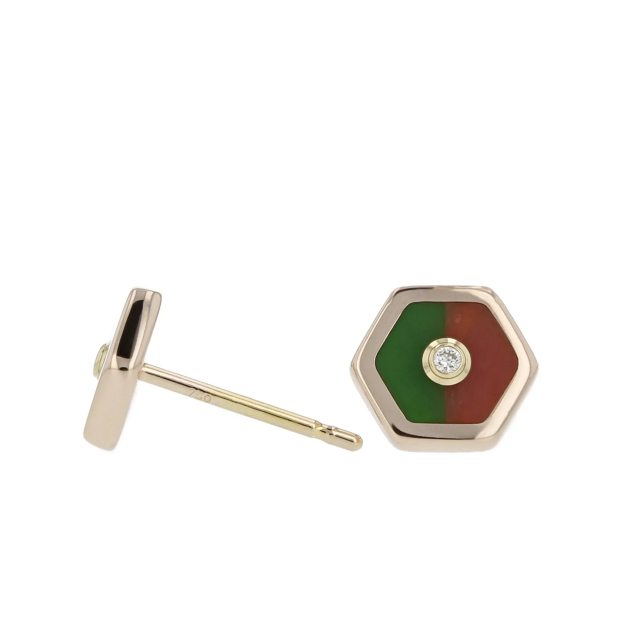 Gigi Earrings | Rose Gold bakelite stud earrings.