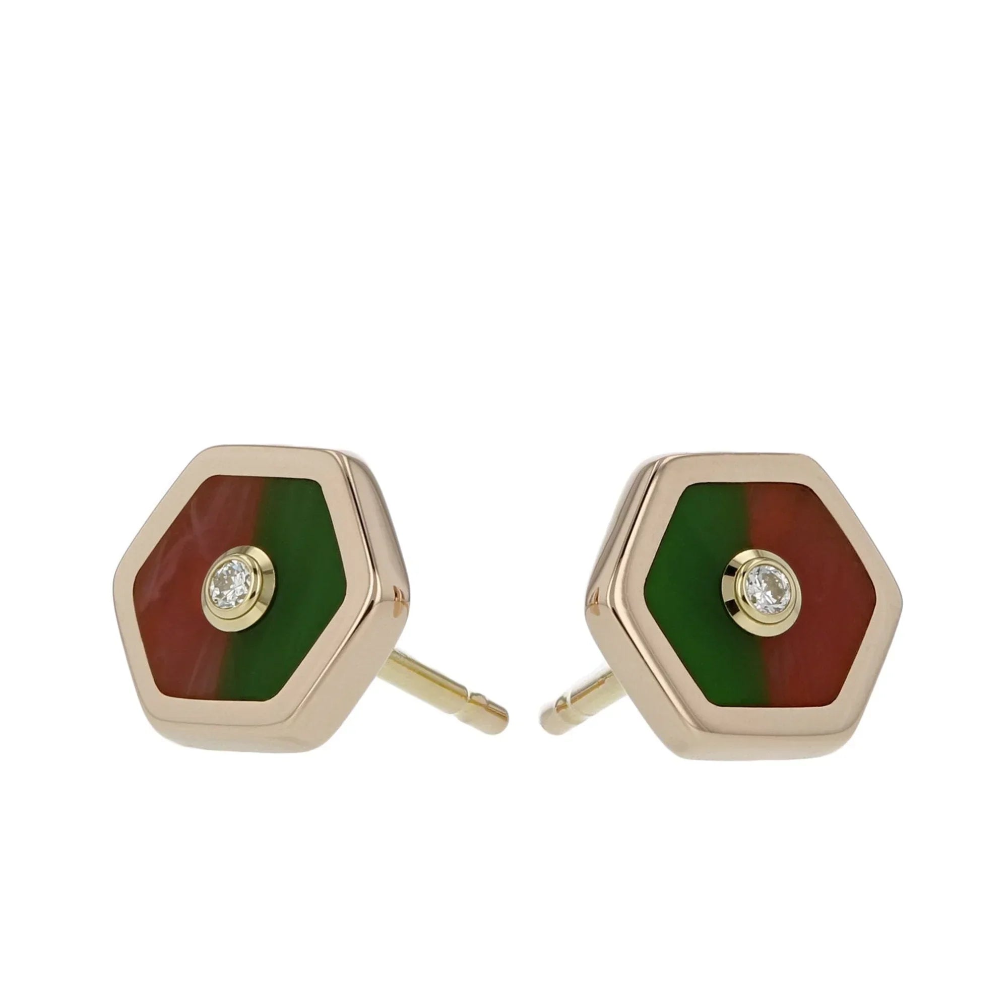 Gigi Earrings | Rose Gold bakelite stud earrings.
