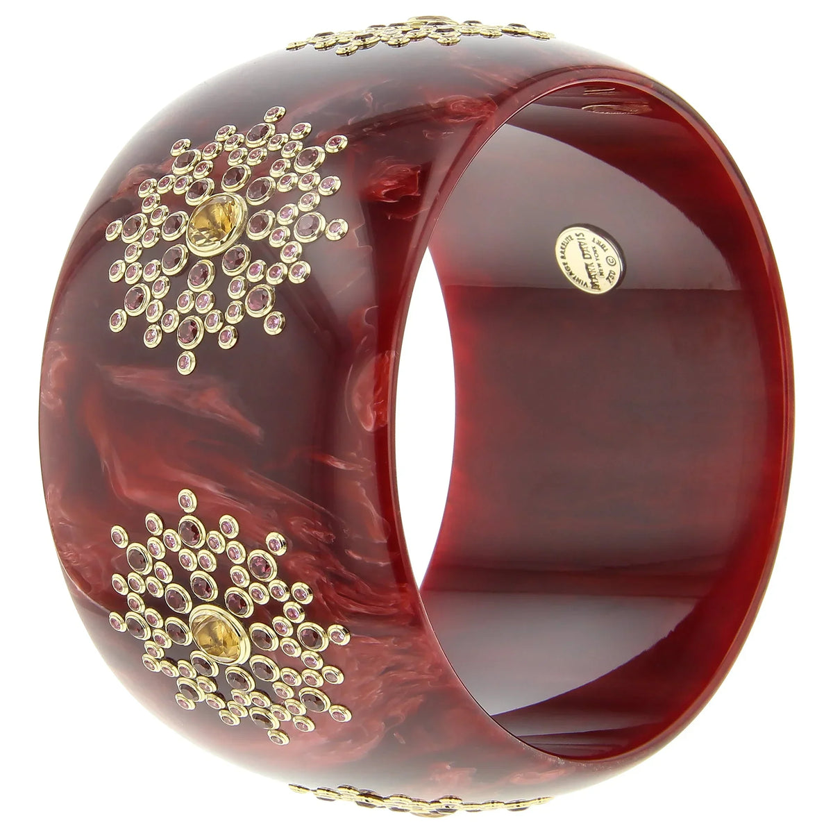 Gloria Bangle | Bakelite bangle with clustered gemstone starbursts.