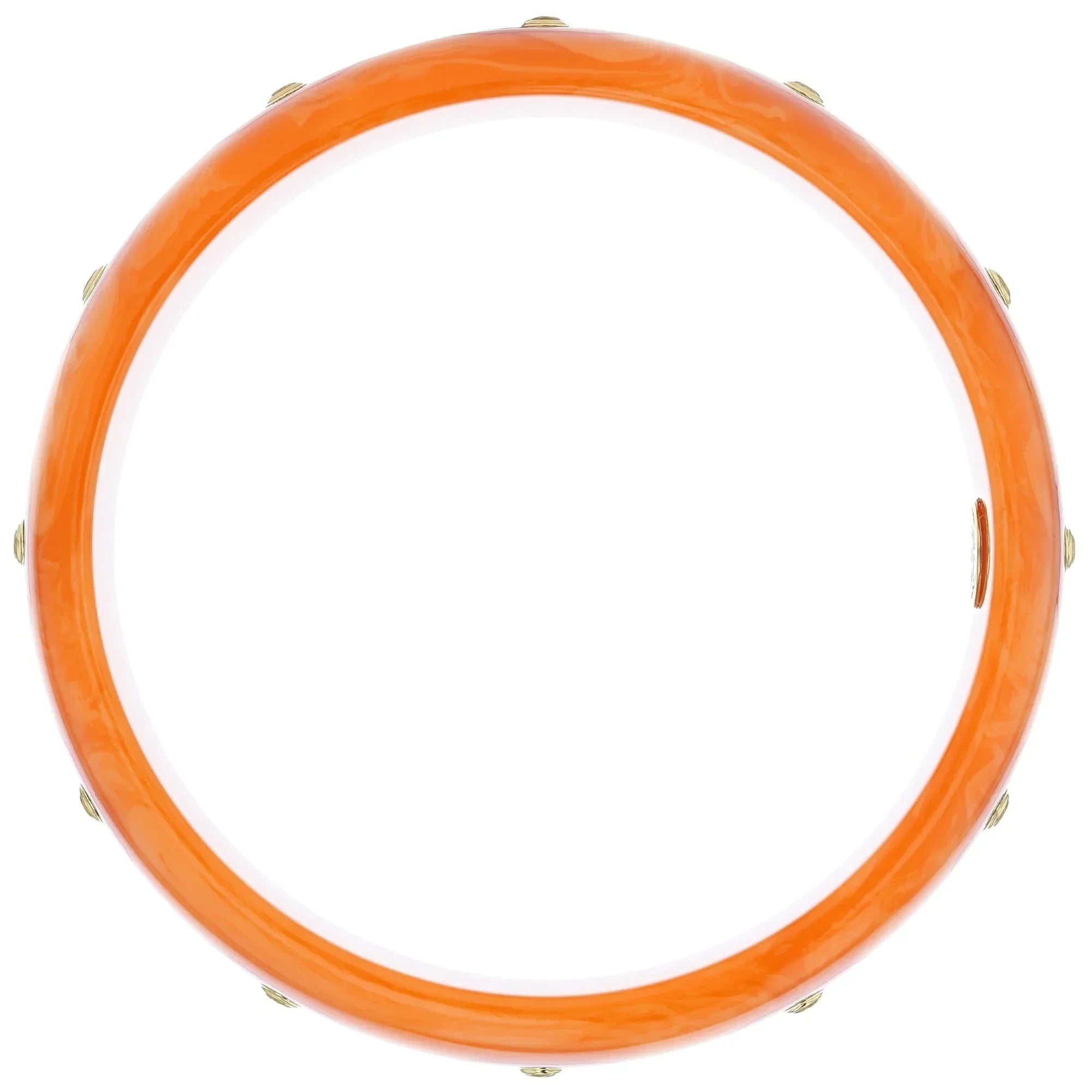 Hailey Bangle | Warm orange bakelite with inlay and stones.