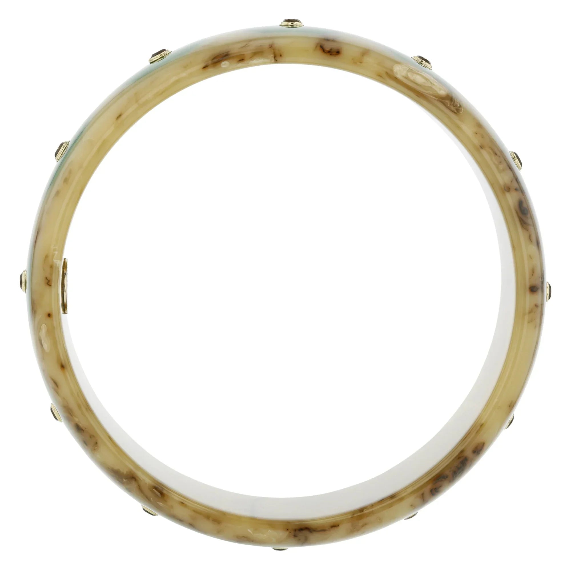 Hailey Bangle | Bakelite bangle with inlay and smoky quartz stones.